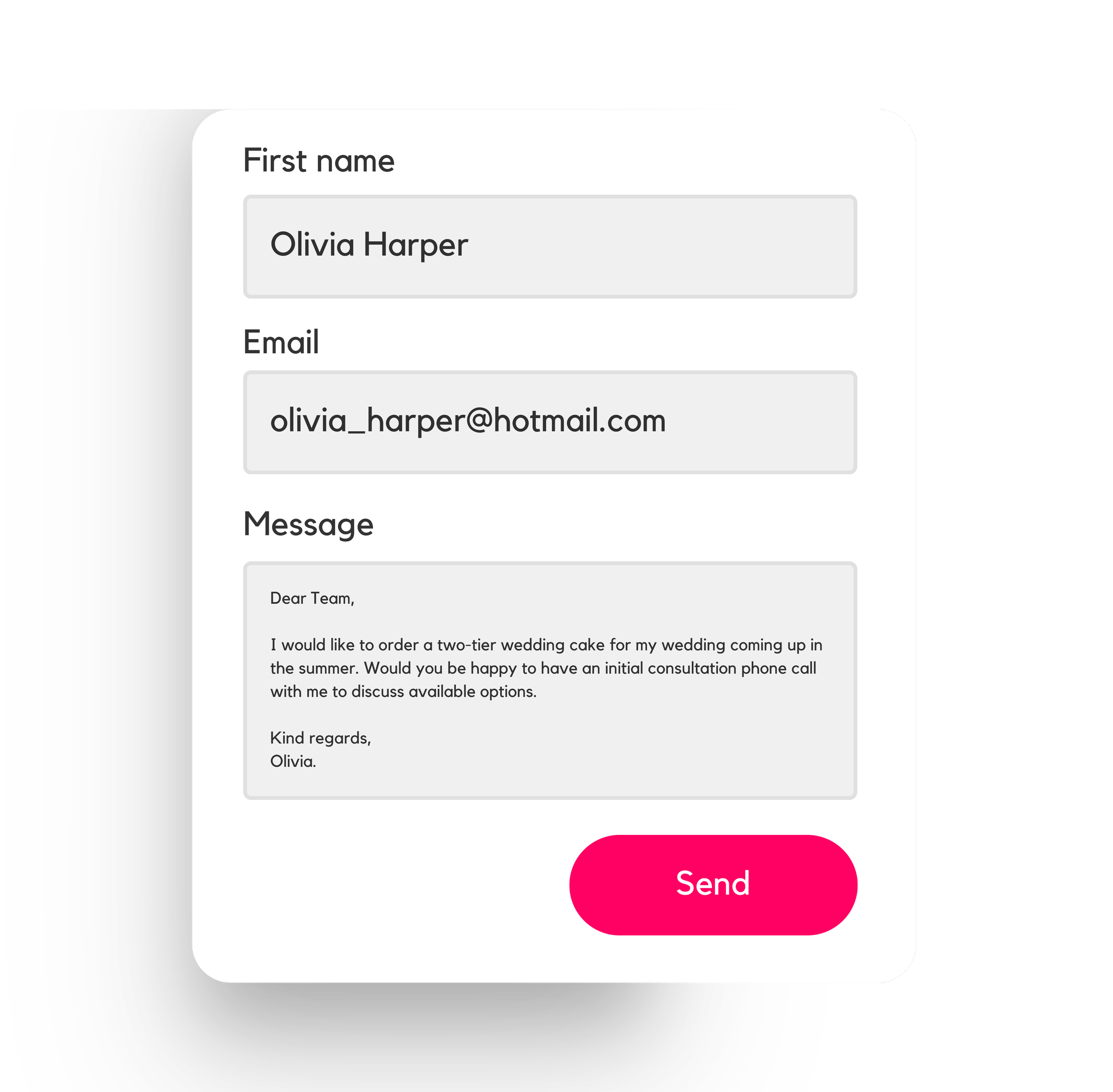 Contact us to place a cake order