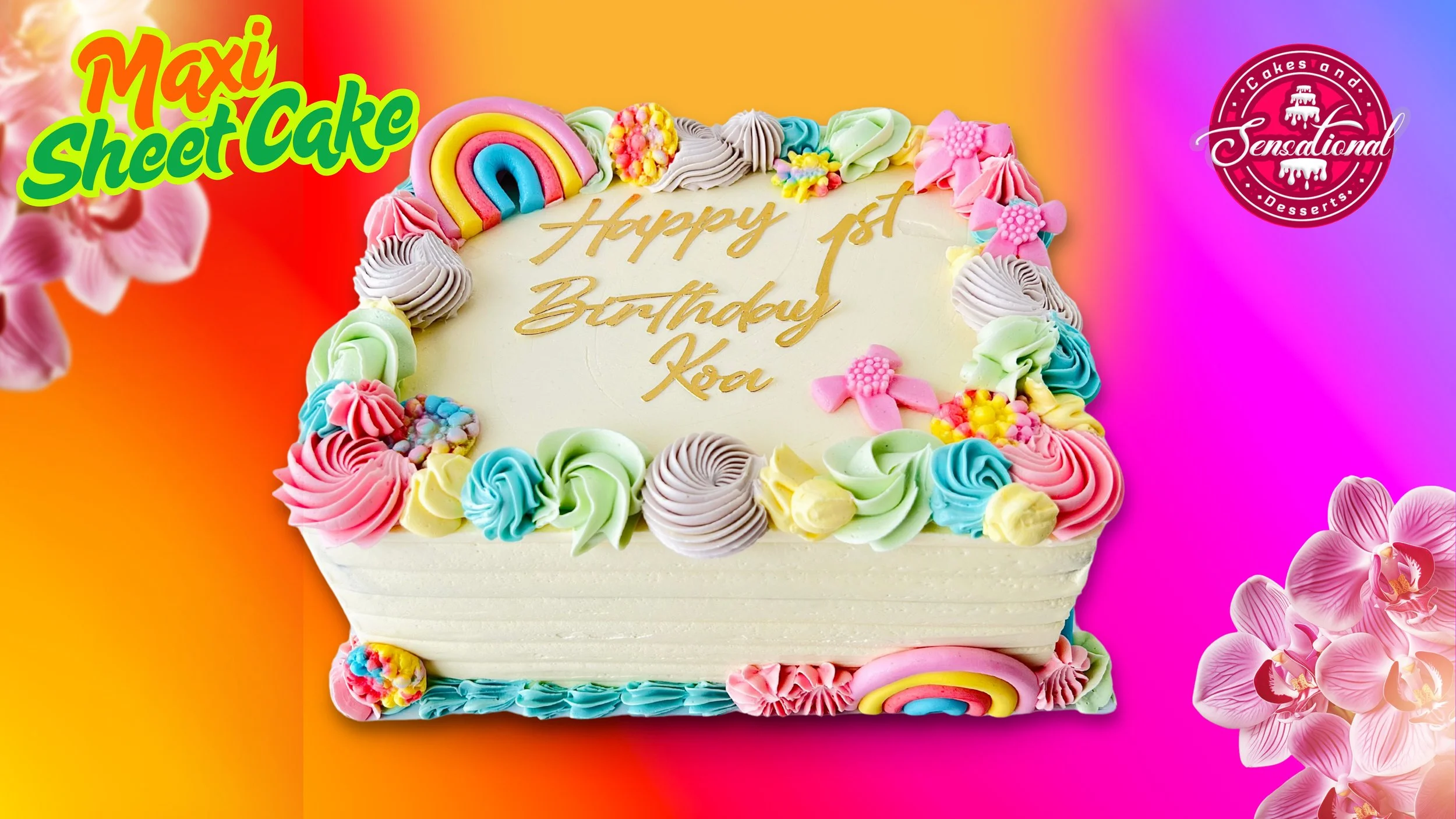 Maxi Pastel Rainbow Colour Sheet Cake — Sensational Cakes and Desserts