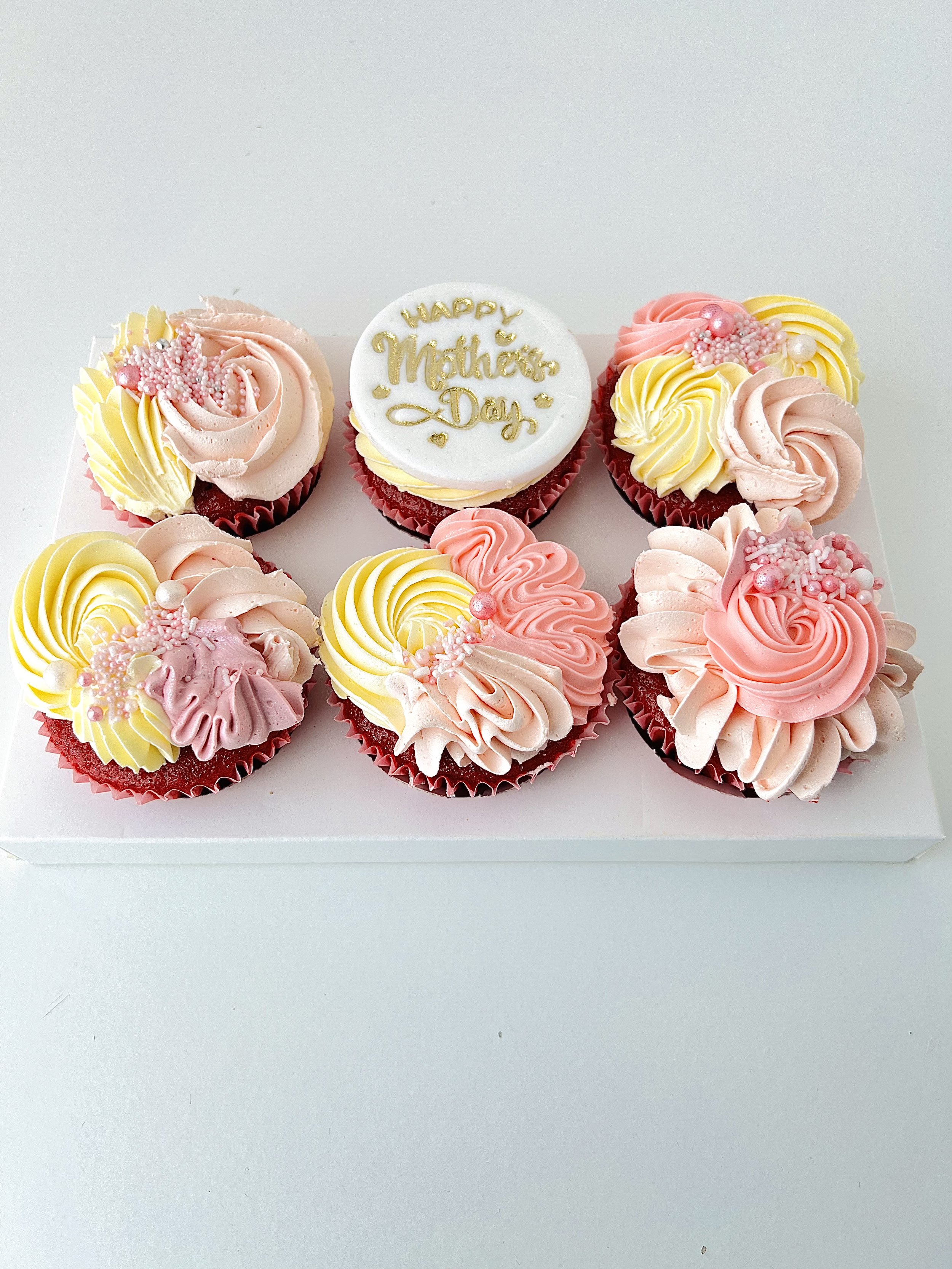 Box of 6 Mother's Day Themed Cupcakes by Sensational Cakes and Desserts