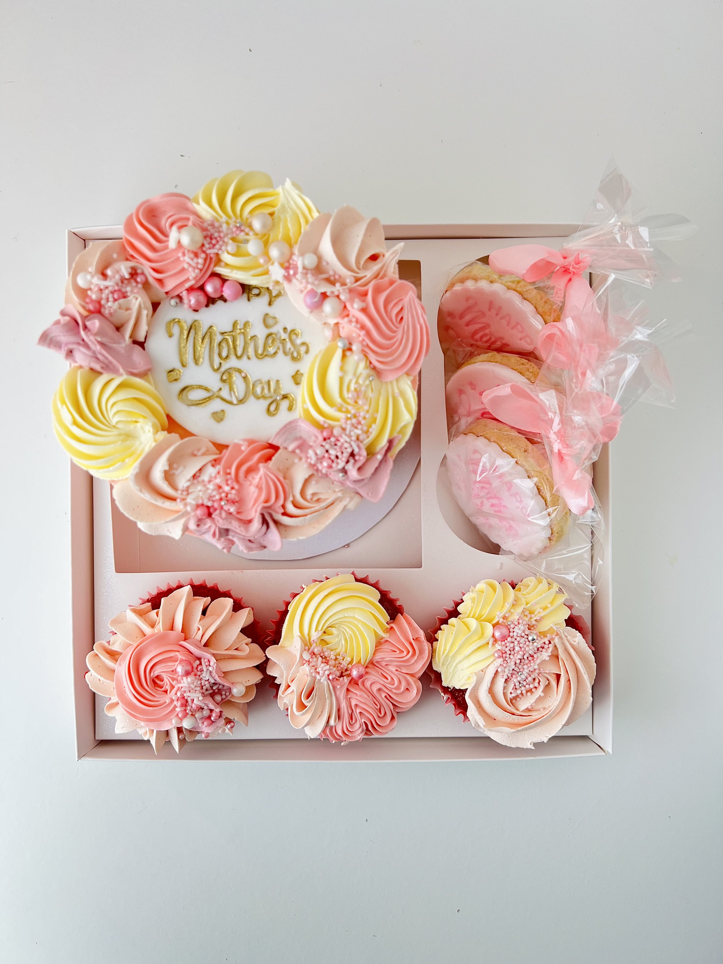 Mother's Day Bento Cake, Cupcakes and Biscuits by Sensational Cakes and Desserts
