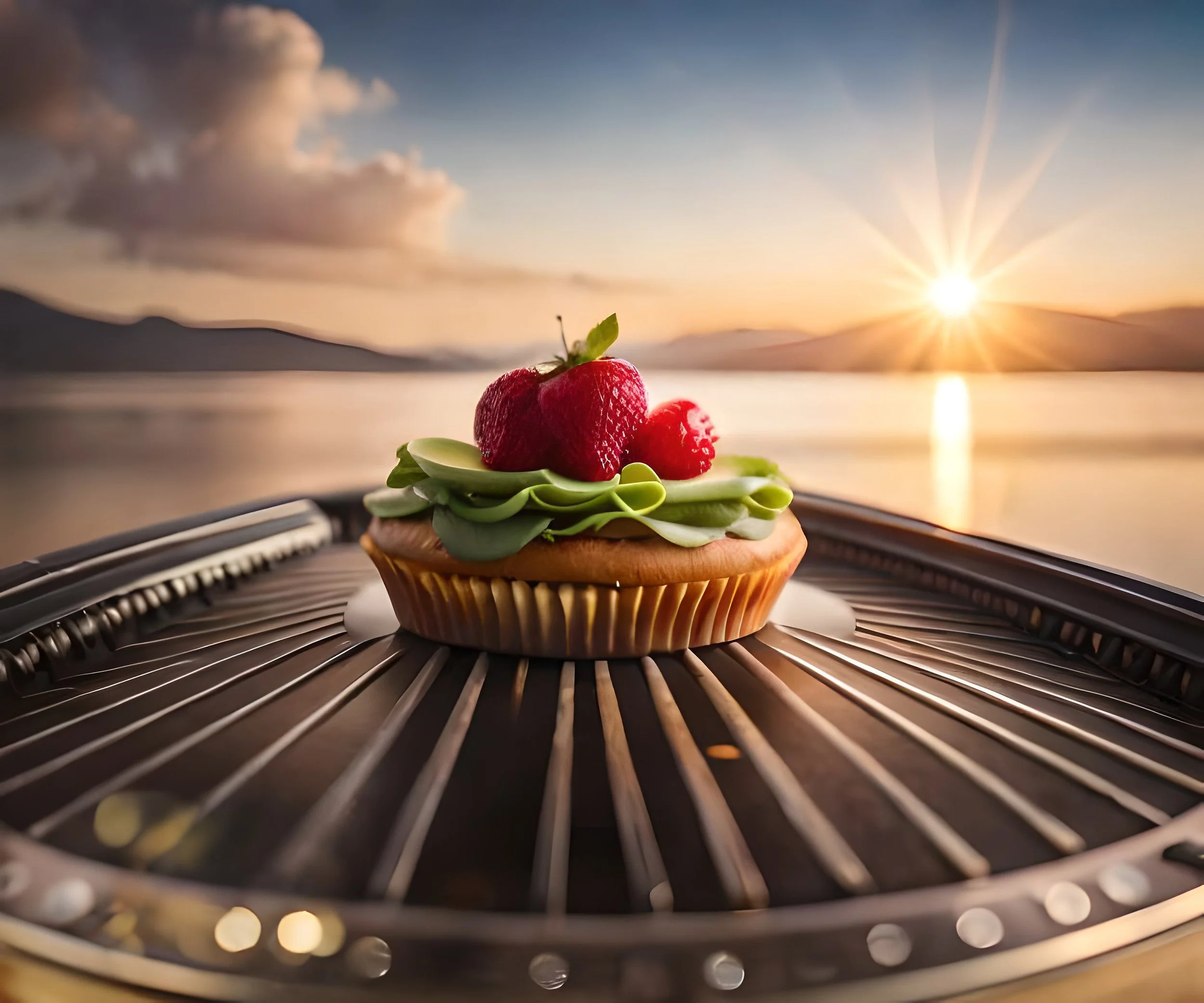 Cake exposed to heat and direct sunlight