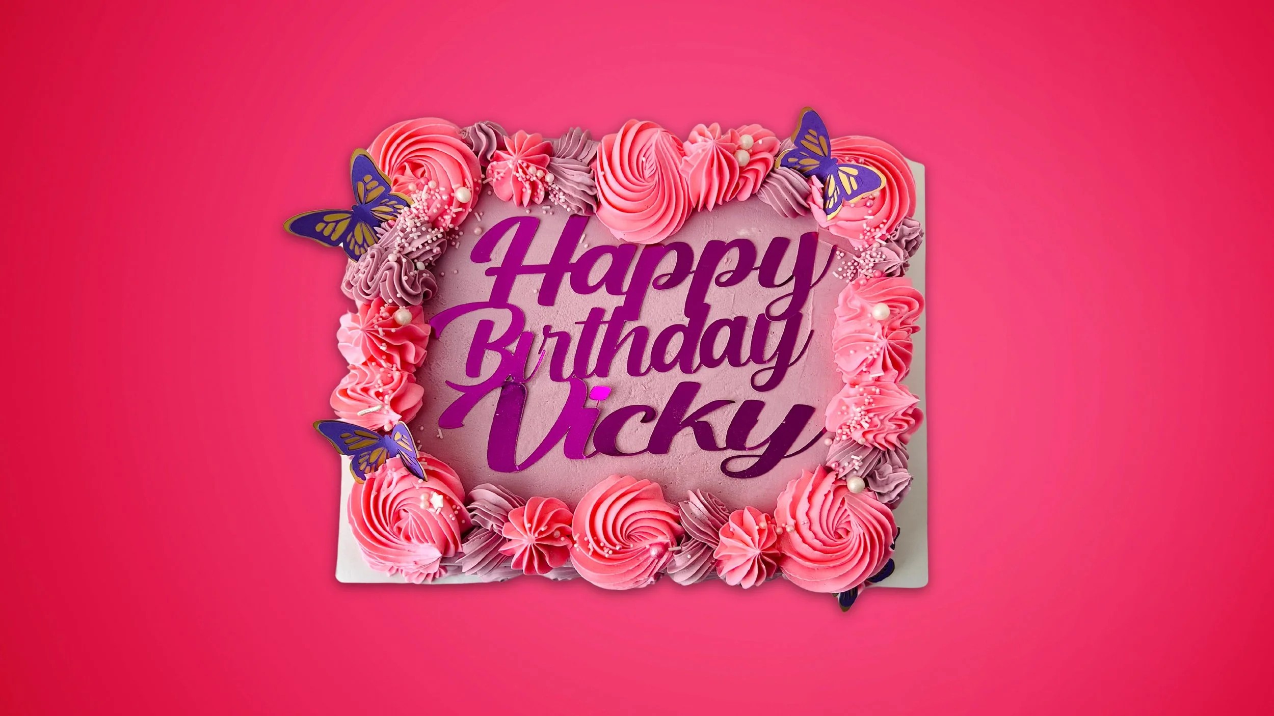 Pink and Purple Sheet Cake by Sensational Cakes and Desserts