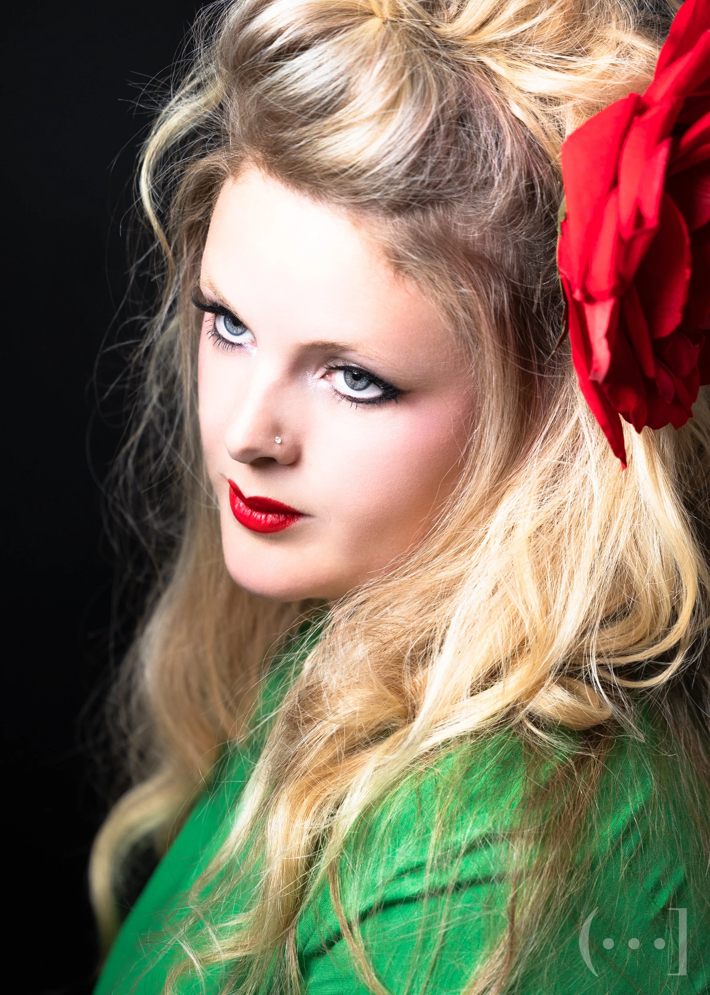 Amy with a rose in her hair