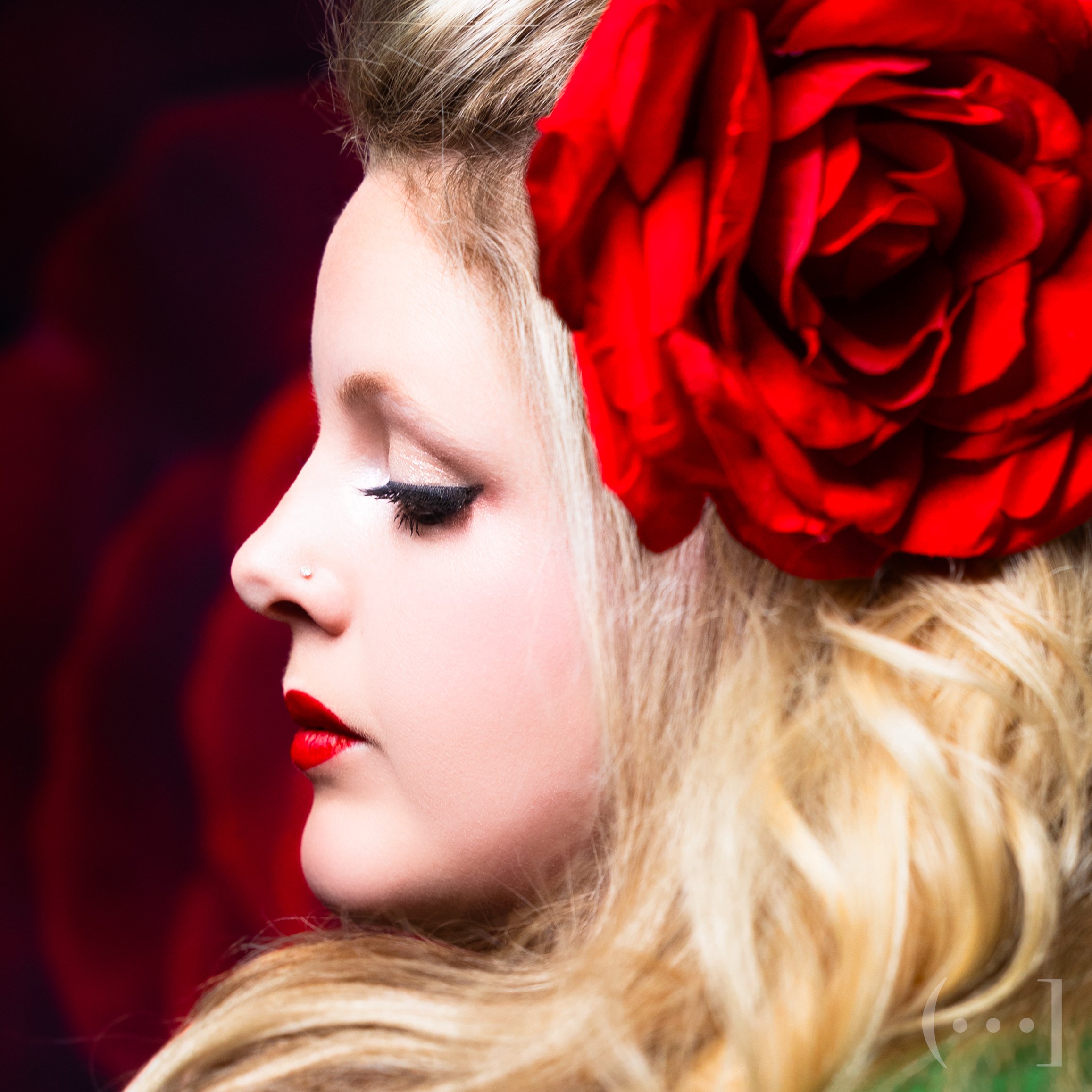 Amy with roses