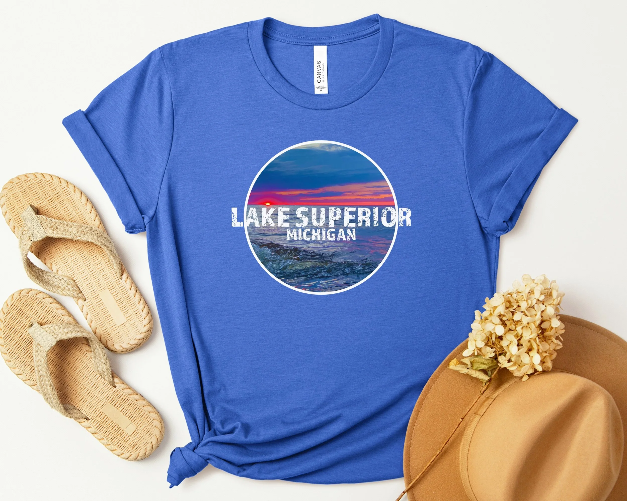 Lake Superior Michigan Short-Sleeve T-Shirt – Royal Blue