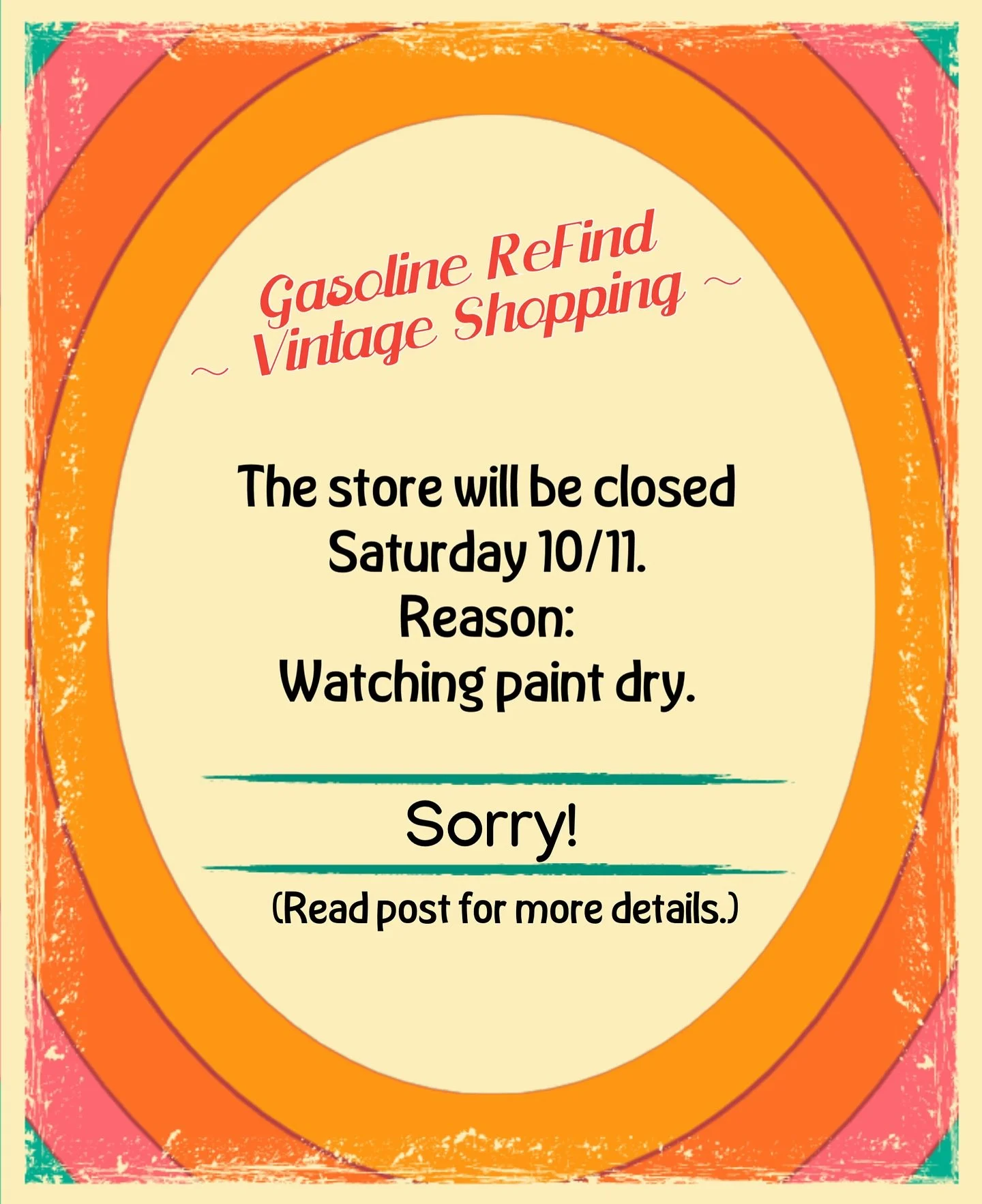 As I mentioned in a previous post, I will be doing a lot of refreshing in the store while it's quieter. So, I got a little bit ahead of myself with the paint brush this week! Due to both paint drying and MAJOR disarray in the store, we will be closed
