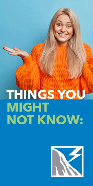 A smiling woman with long blonde hair wearing an orange sweater, gesturing with her hands against a light blue background, with text reading "Things You Might Not Know."