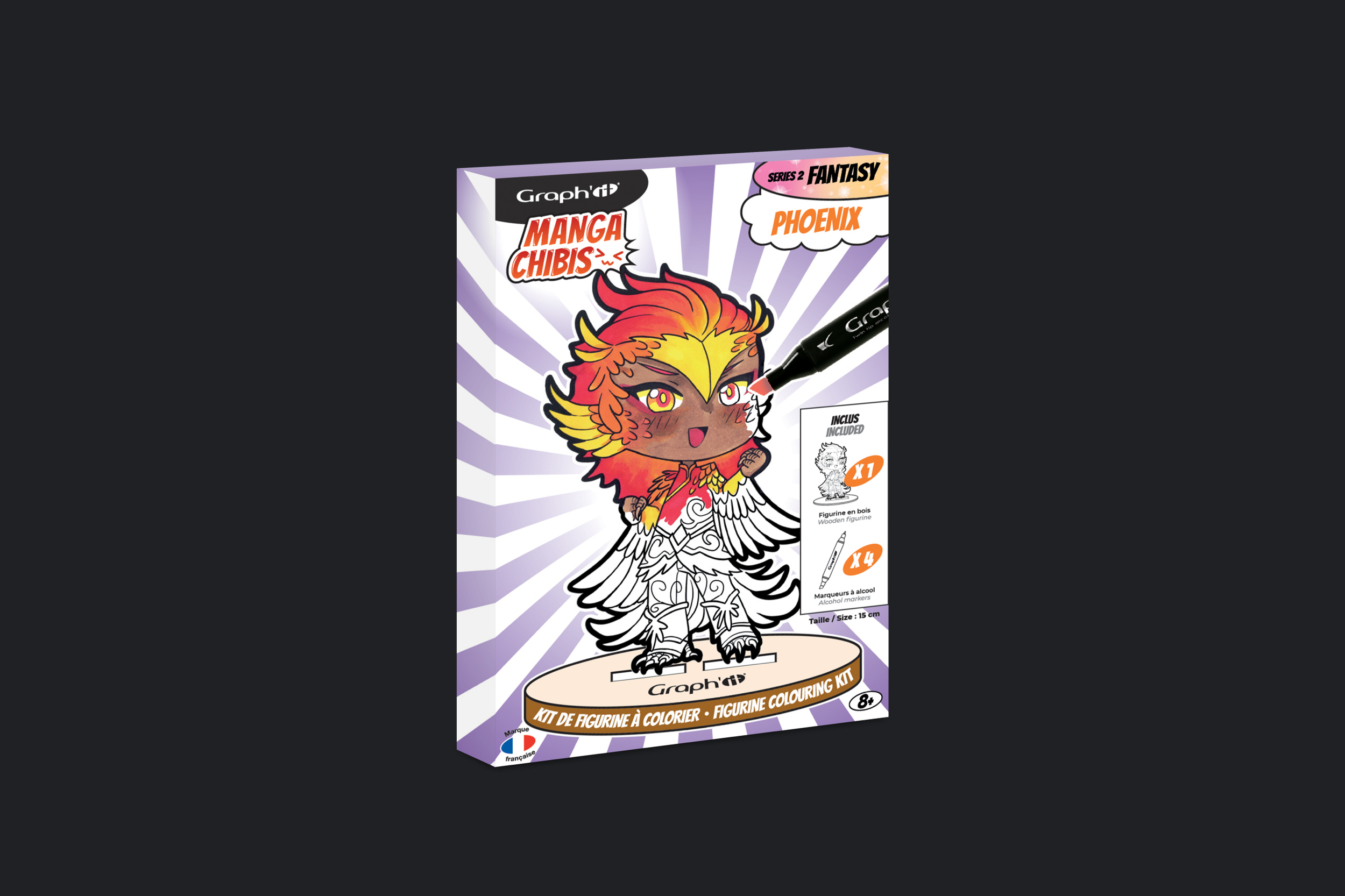 Version Phoenix de la collection Fantasy des Manga Chibis, packaging par wendy sys, graphiste freelance