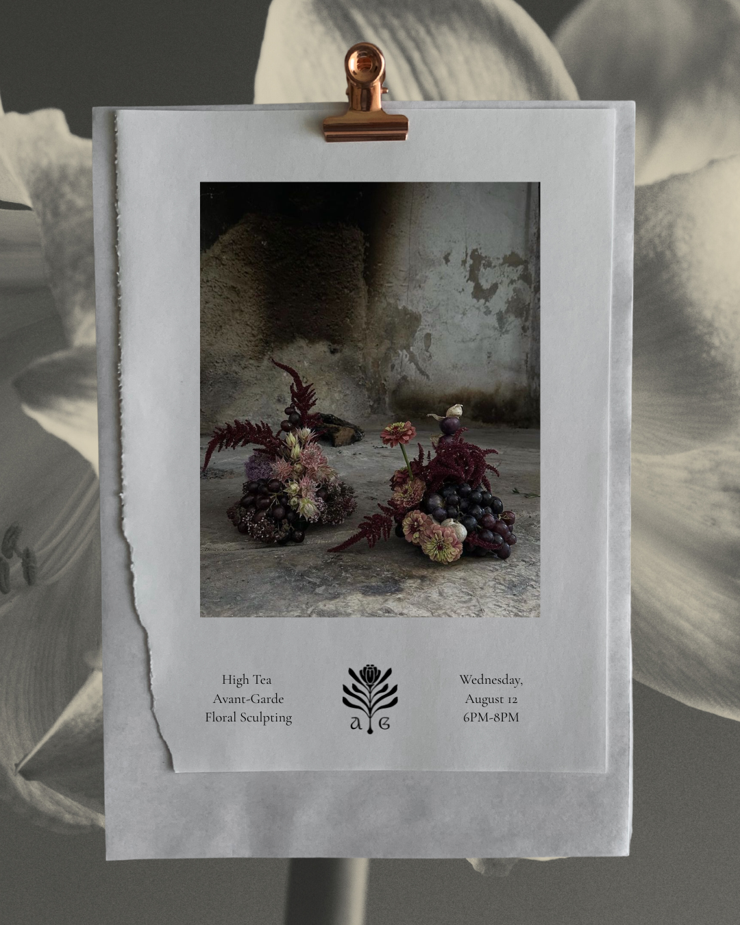 High Tea + Avant-Garde Floral Sculpture