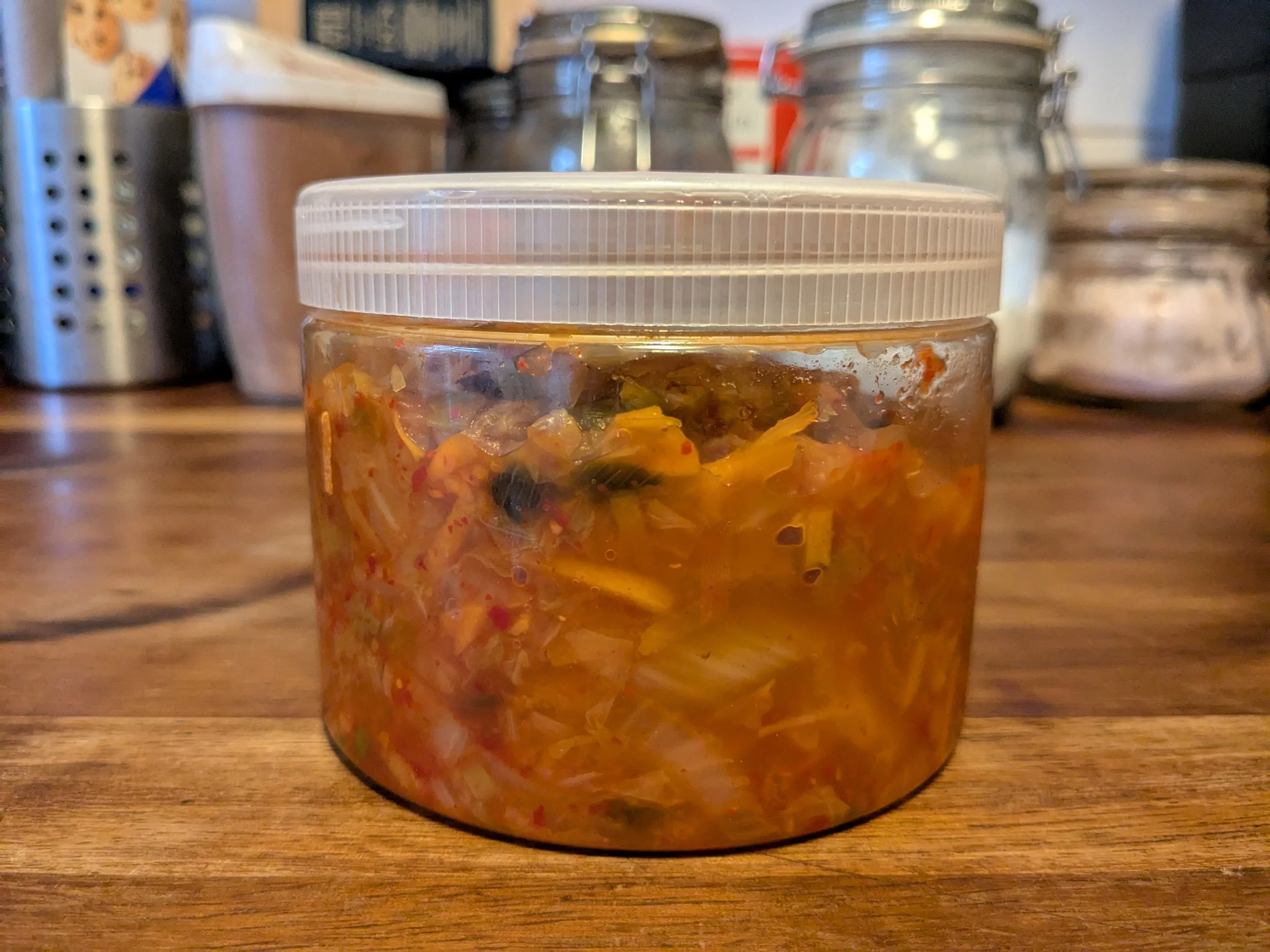 Vadasz kimchi - back view of jar