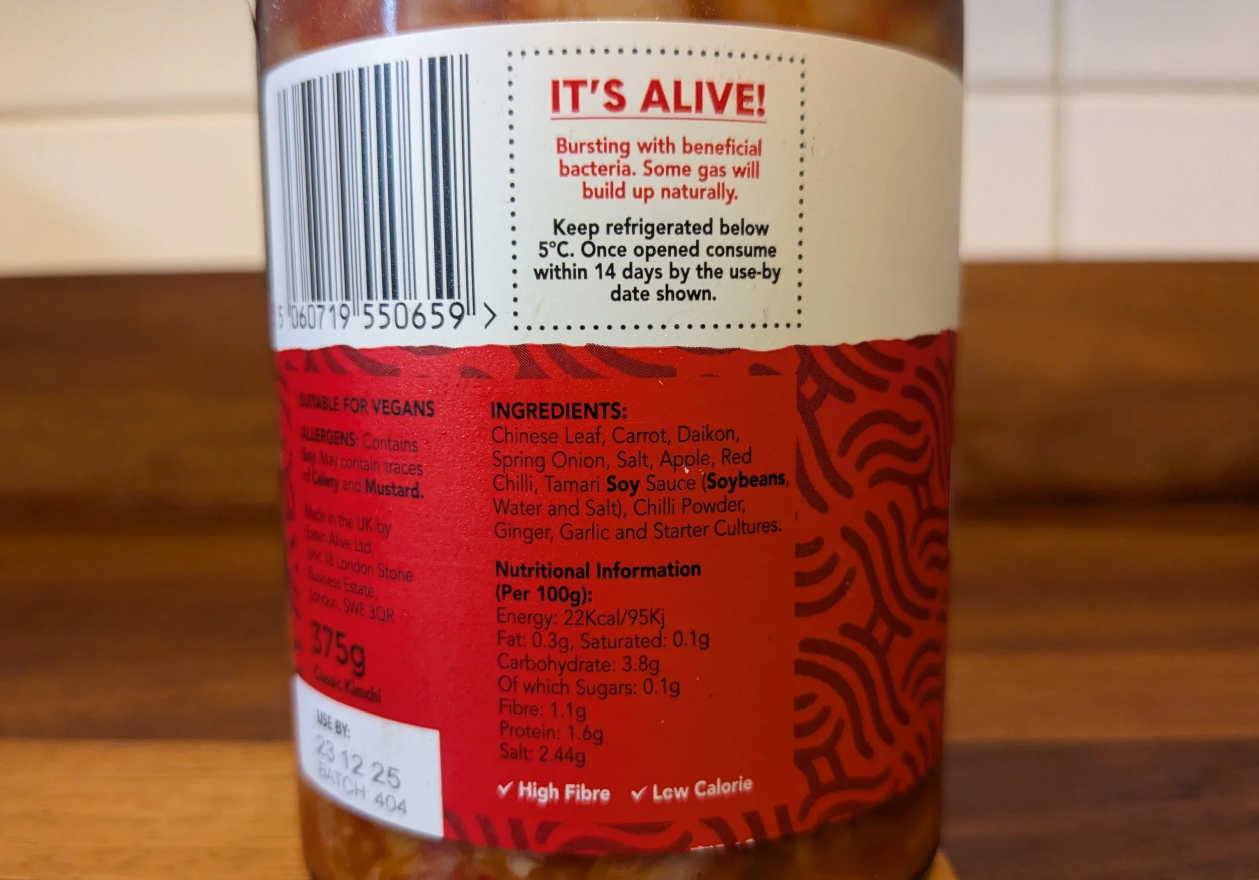 Eaten Alive classic kimchi ingredients