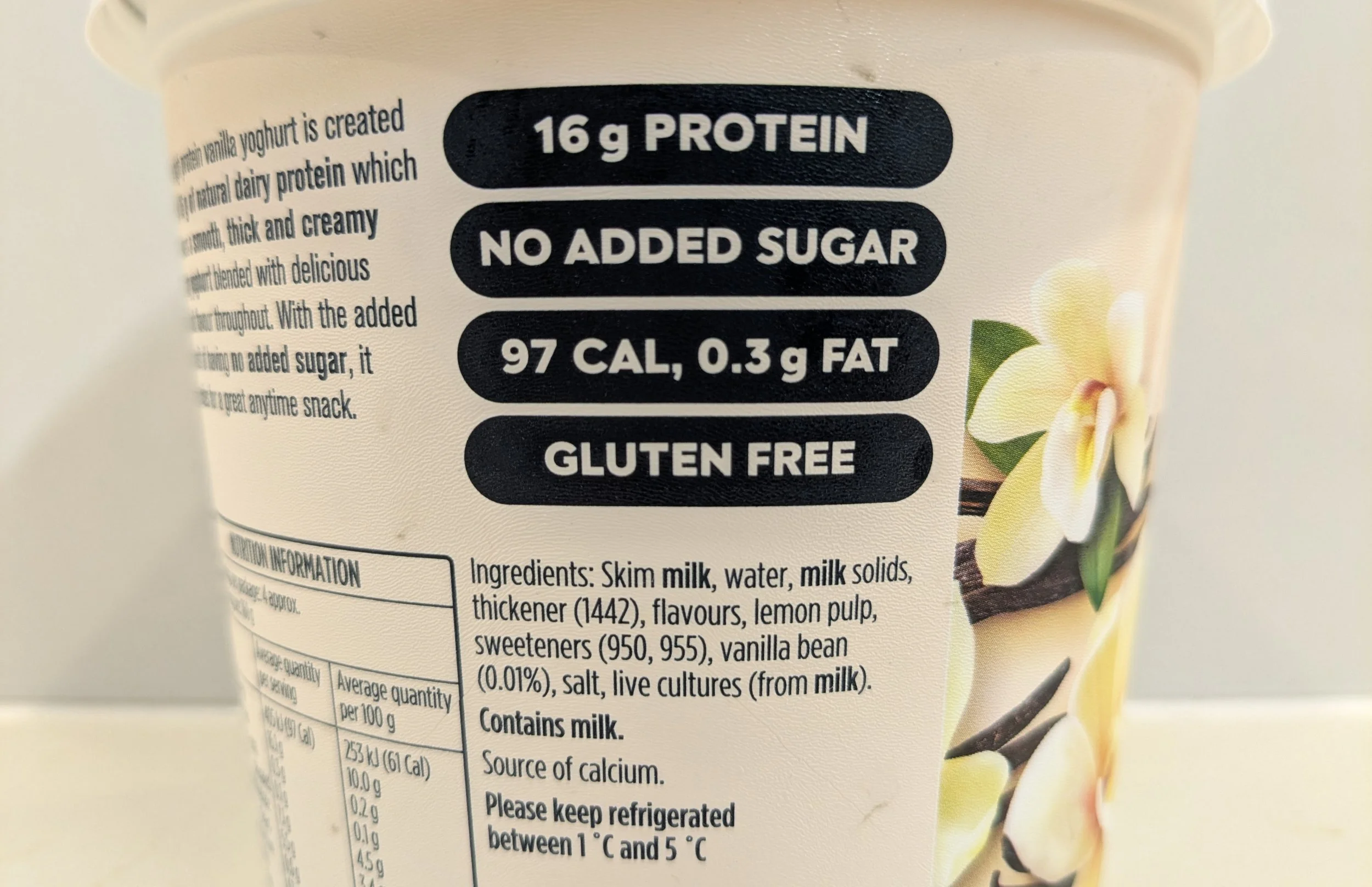 Pauls Plus protein yoghurt ingredients