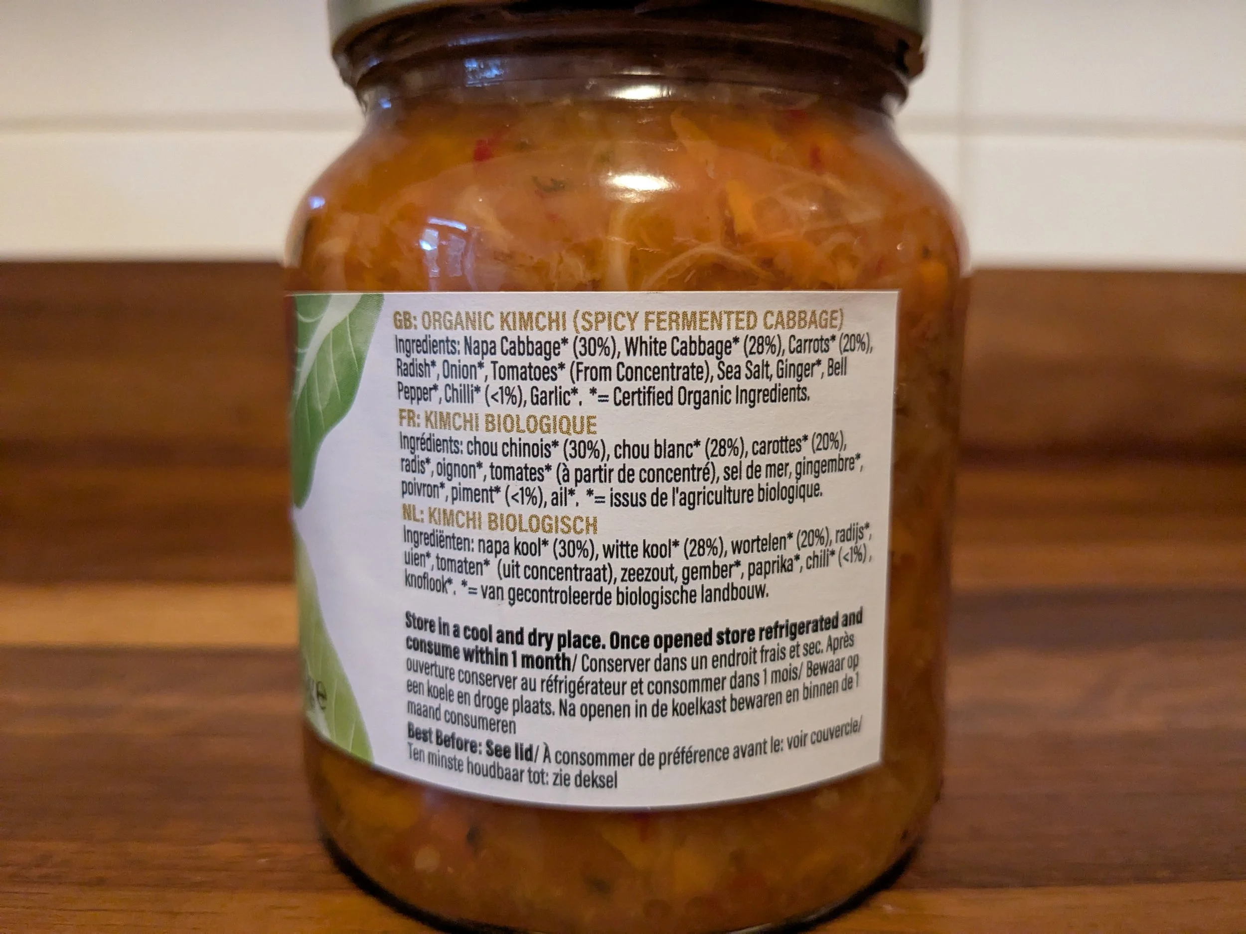 Biona kimchi ingredients