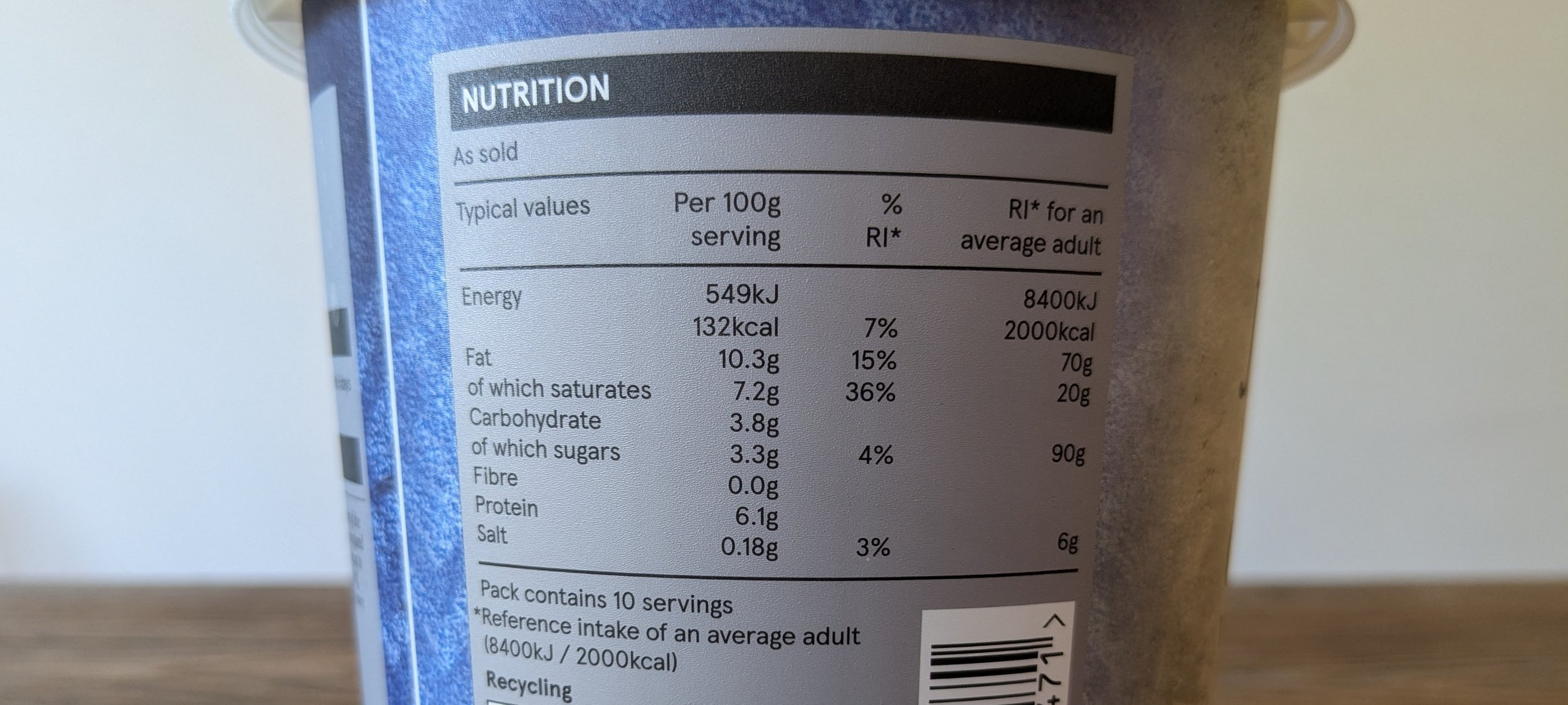 Tesco Finest Greek yoghurt nutrition information