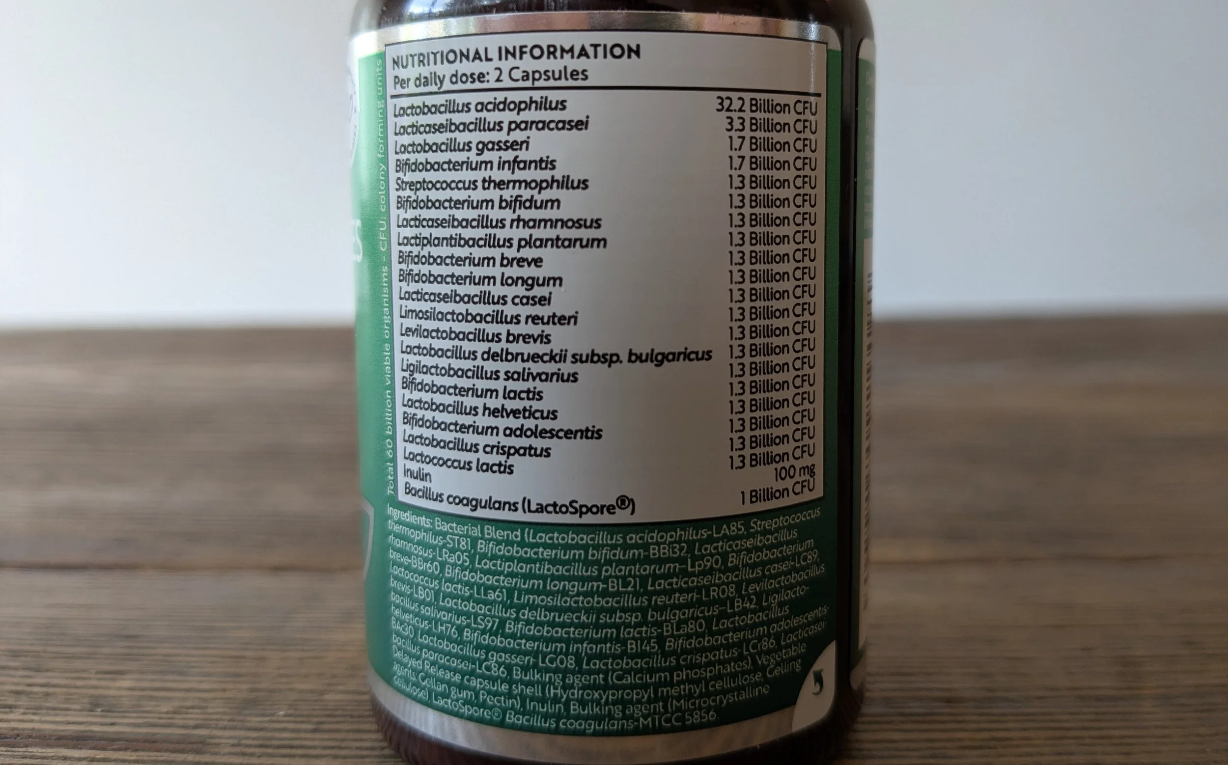 Nutravita Pro Bio Cultures probiotic strains