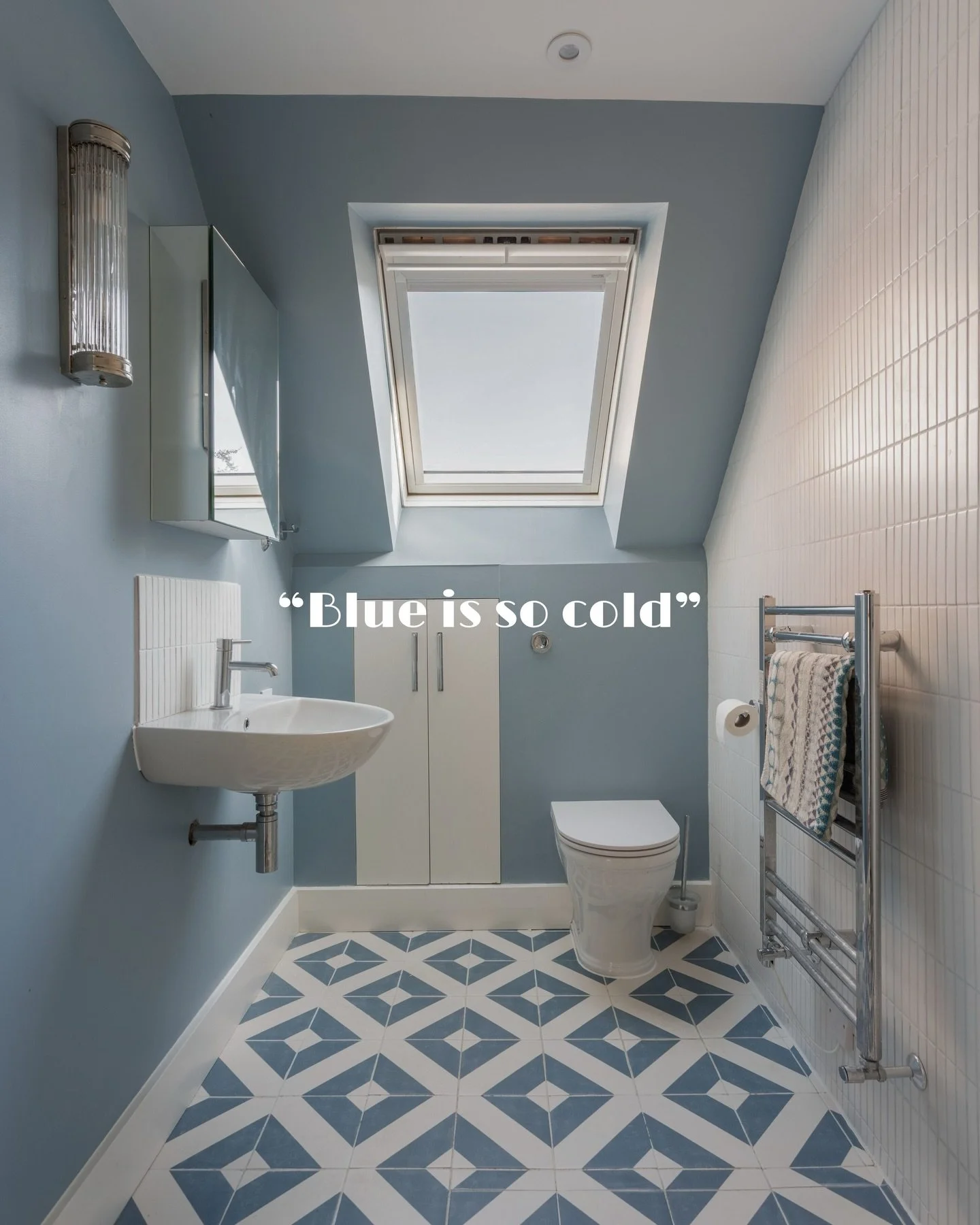 &ldquo;Blue is so cold&rdquo;

Poor blue gets a very bad rap in interiors. If I spec a blue room, clients assume it will be cold and clinical. But, for a long time, blue was one of the most sought-after colours in the world. For centuries, it was a s
