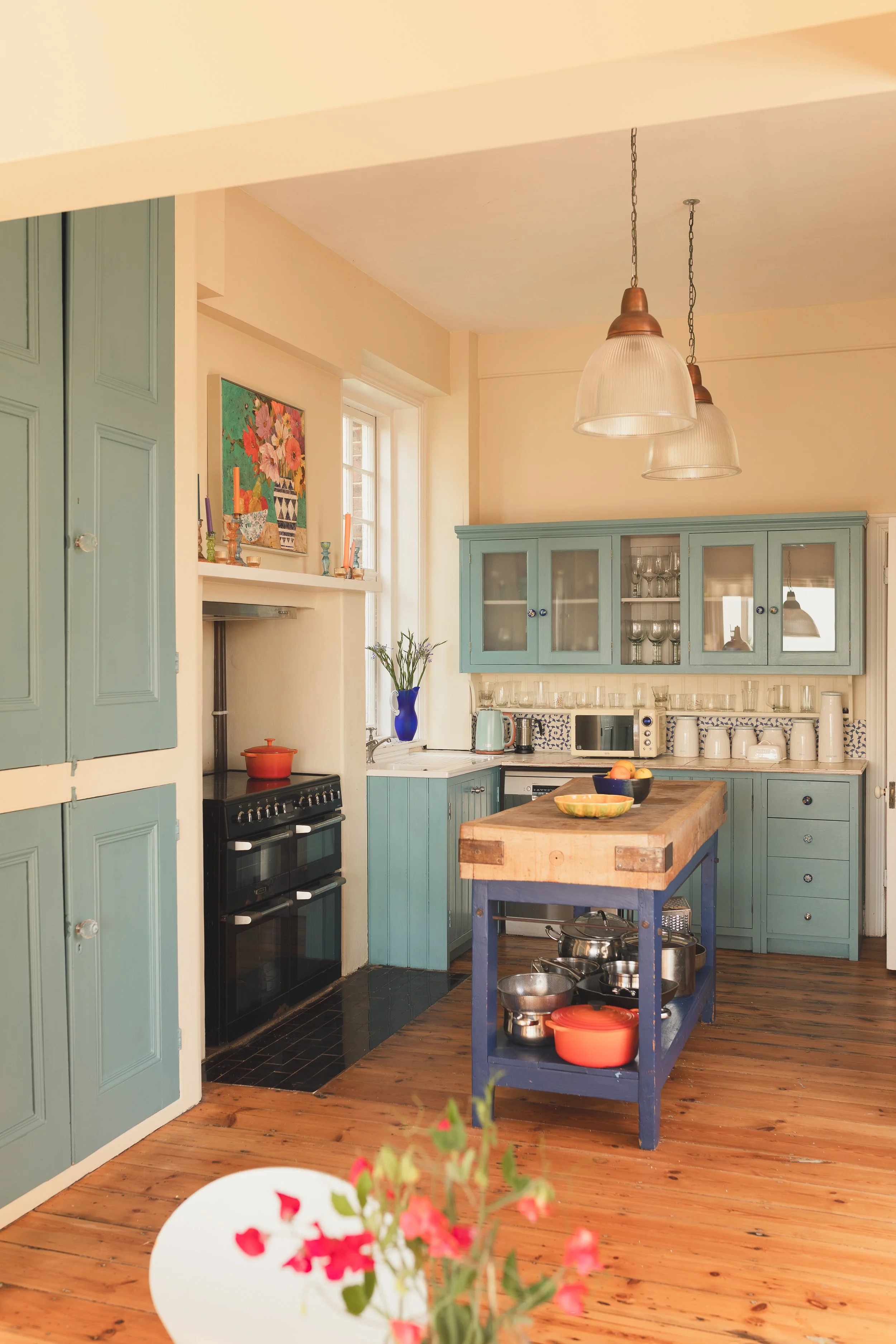 Blue kitchen with large butchers block.jpg