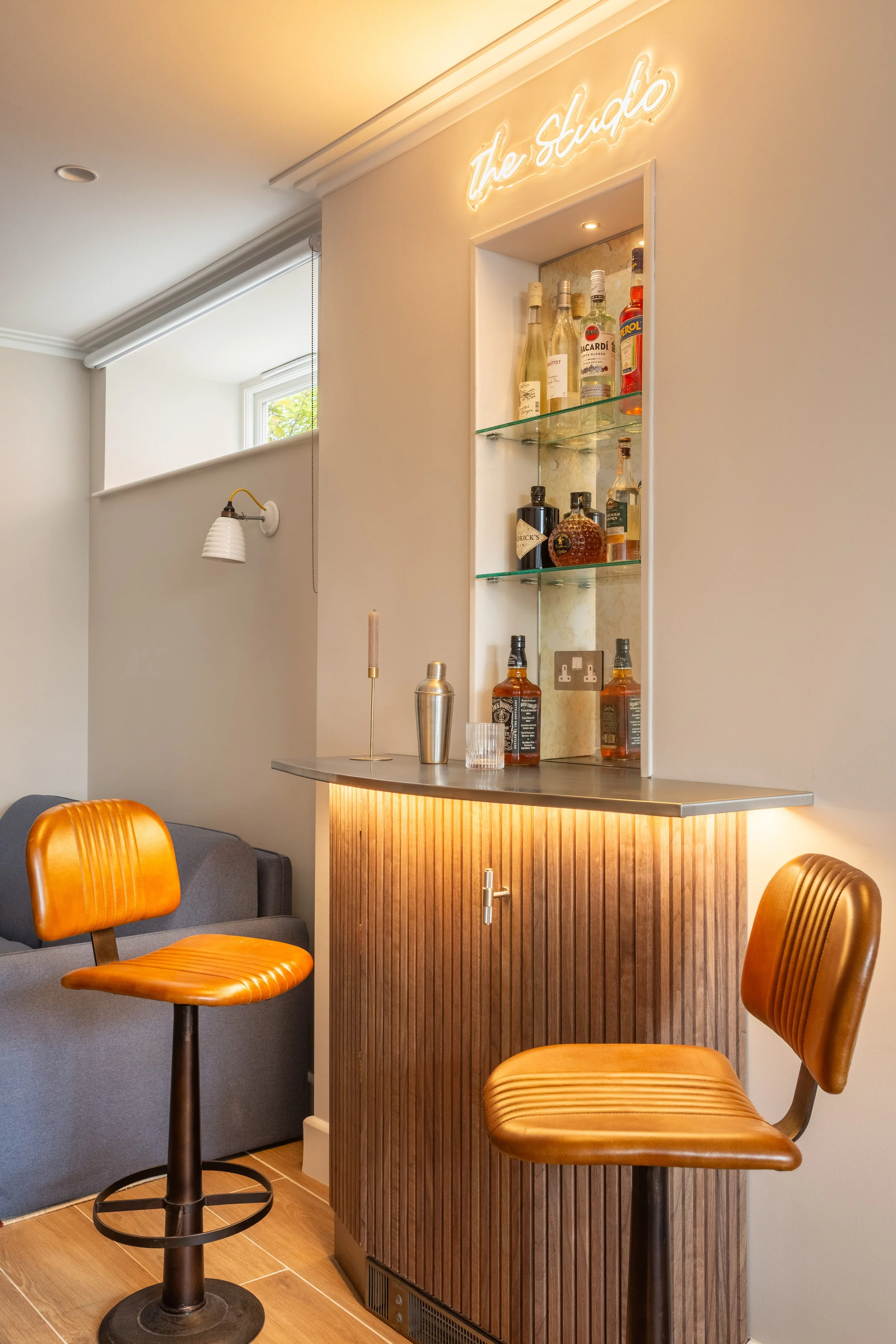 Coach House Studio- bespoke made bar with leather stools4.jpg