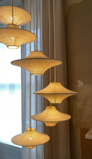 Crocheted sculptural lampshades