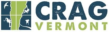 Logo with green silhouette of Vermont and white icons of a moose, a bear, a tree, and a cabin, with text 'CRAG VERMONT'.