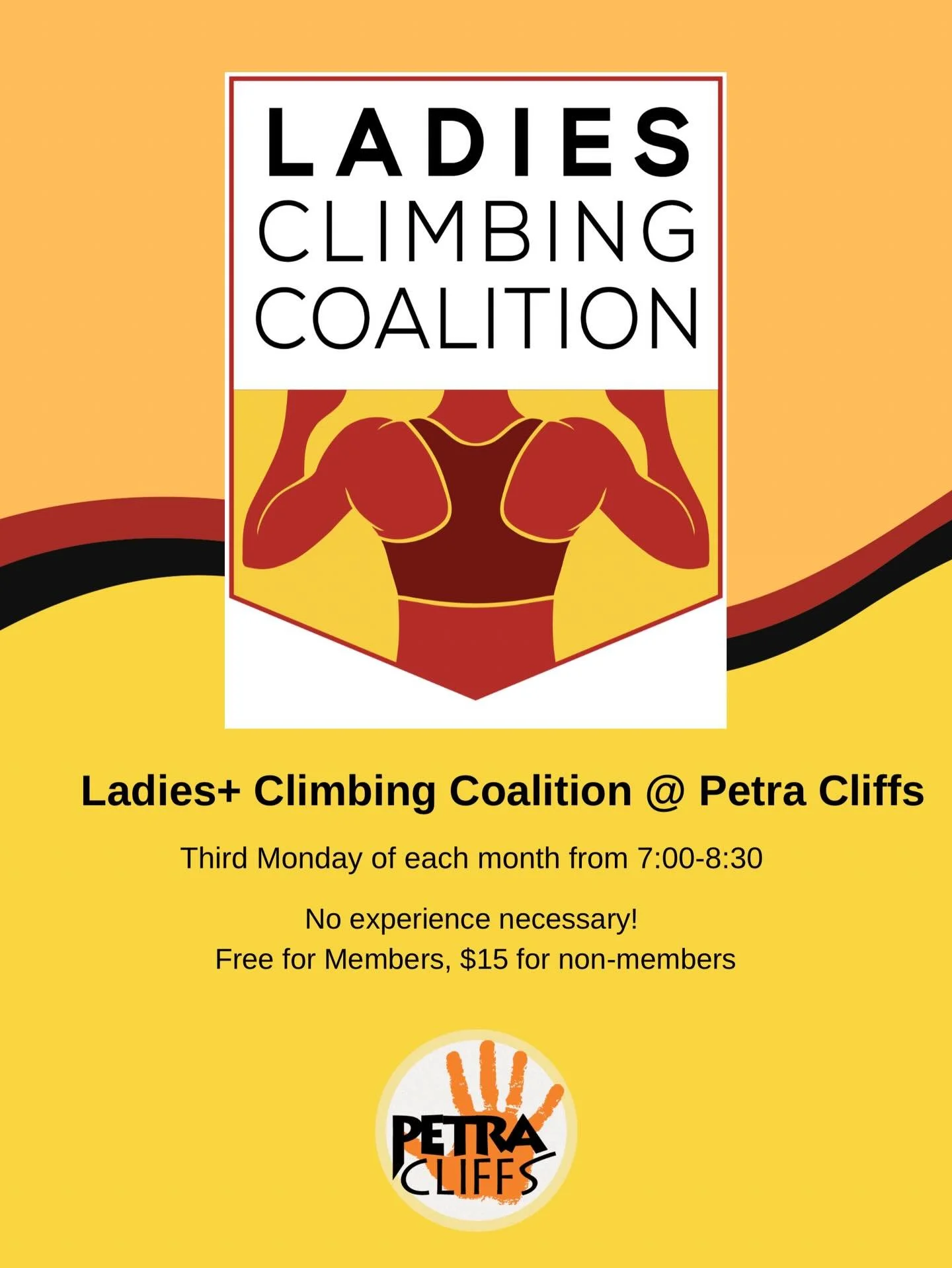TONIGHT!! Join Katrina for this month&rsquo;s Ladies Climbing Coalition! No experience necessary but pre registration encouraged! Come check it out and meet some lovely humans.