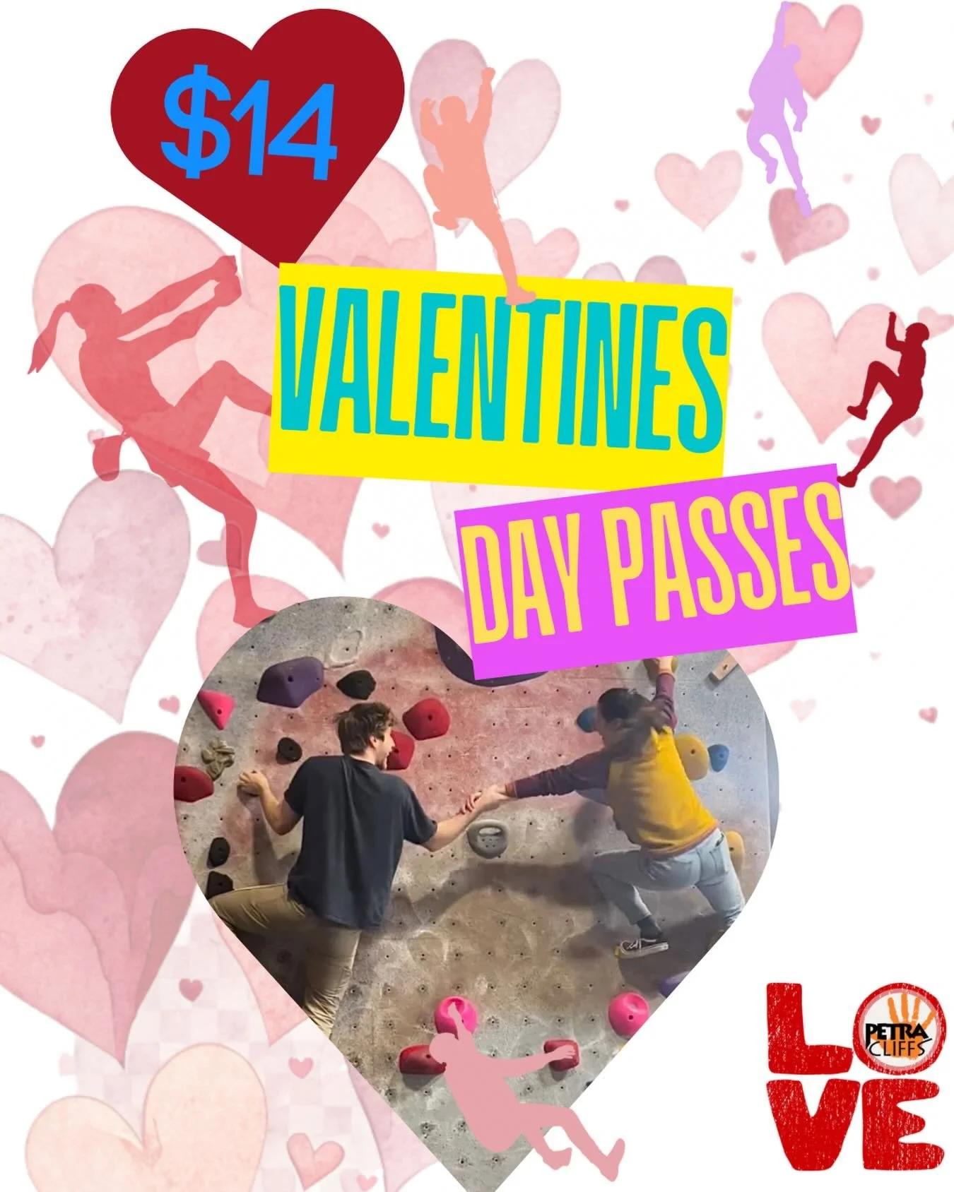 Have you heard about the new Partner Climbs @petracliffsroutesetting has set up on the Slab Wall? Well if you&rsquo;re keen to try them out, come by tomorrow, show the front desk this post and your day pass will be $14 (plus tax!). Does not include g