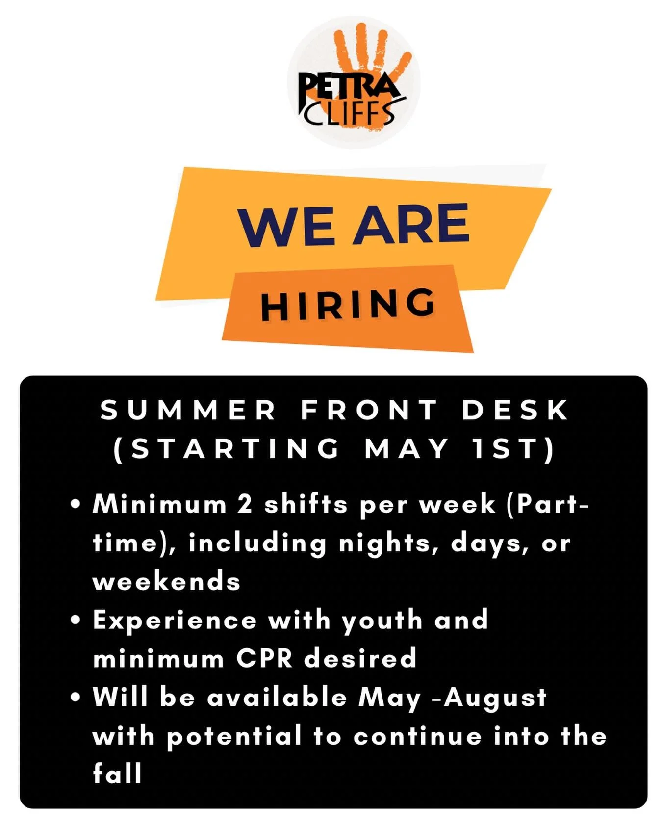 Who&rsquo;s looking for a rad job with rad people at a rad place?? We&rsquo;re looking for some folks to join or team asap. Applications can be sent to the link in our bio 🌞🥰