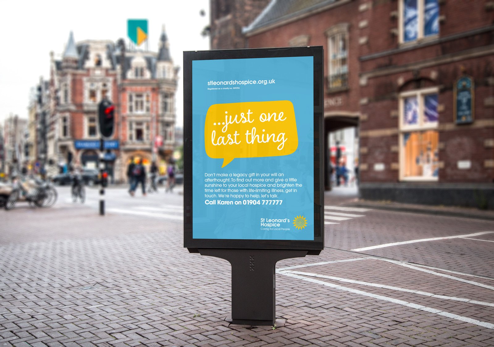 Our 'speech bubble' device encourages the viewer to read on