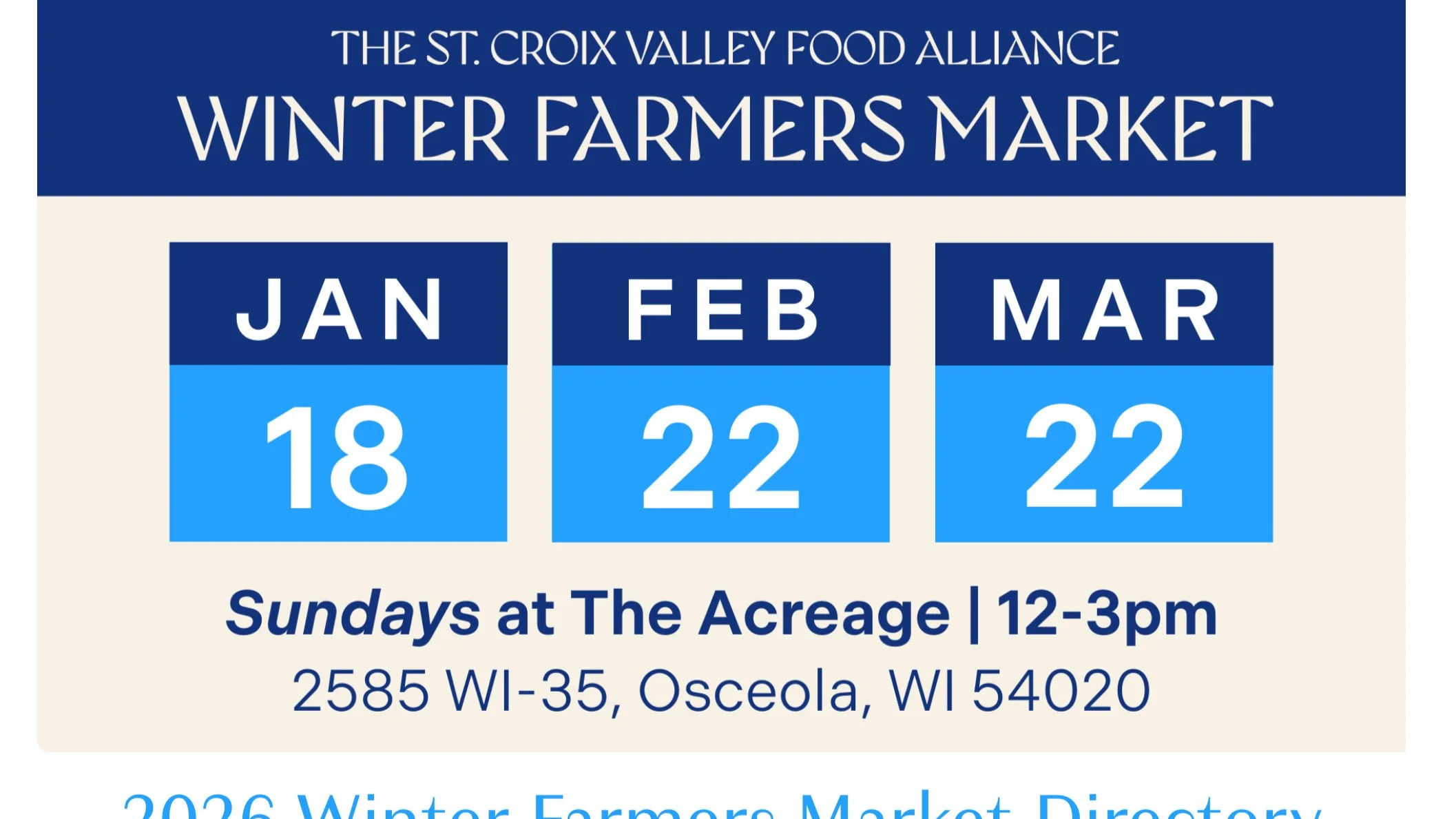 It's market day @theacreageatosceola! Join us in the greenhouse from 12:00-3:00pm to support our local farm community. Here's list of vendors to see and meet!
Anders &amp; Eve
Blackbrook Farm
Community Homestead
Cultivating The Commons
Fiddlehead Kit