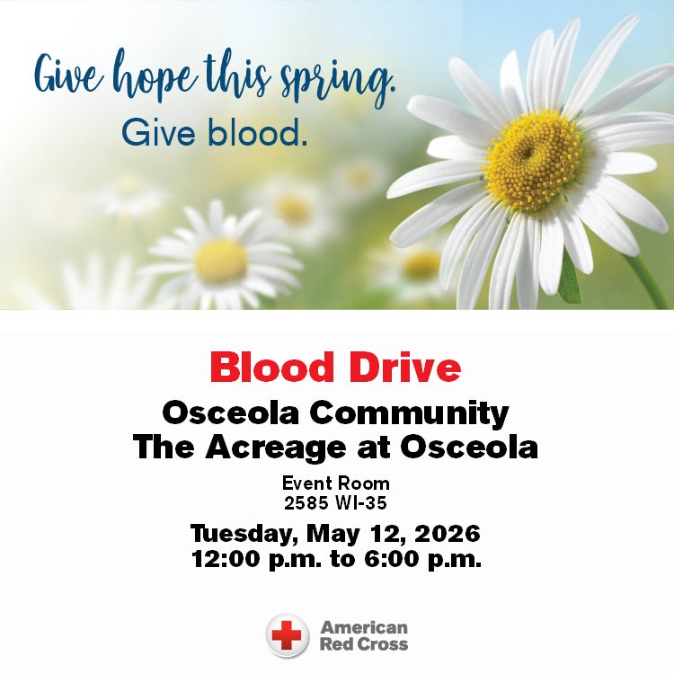 The Acreage is a great place to relax and give back to the community. If you've given blood before, you know how how good it feels to support your community with a donation. 
If you've never given blood before, consider joining us May 12 from 12:00-6