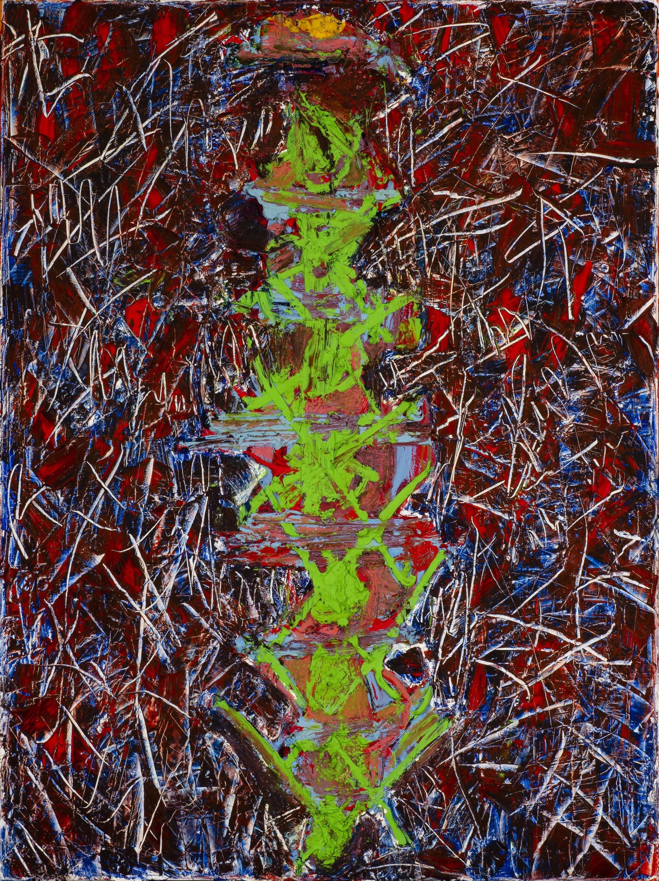 God Lives Underwater #26 - 30x40 - Oil on Canvas and Mixed Media - 2019