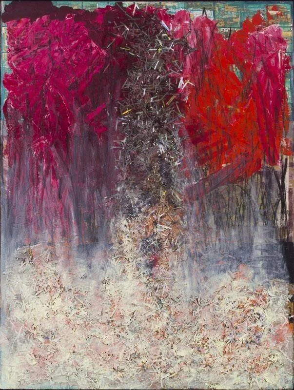 God Lives Underwater #6 - 50x50 - Oil on Canvas and Mixed Media - 2010
