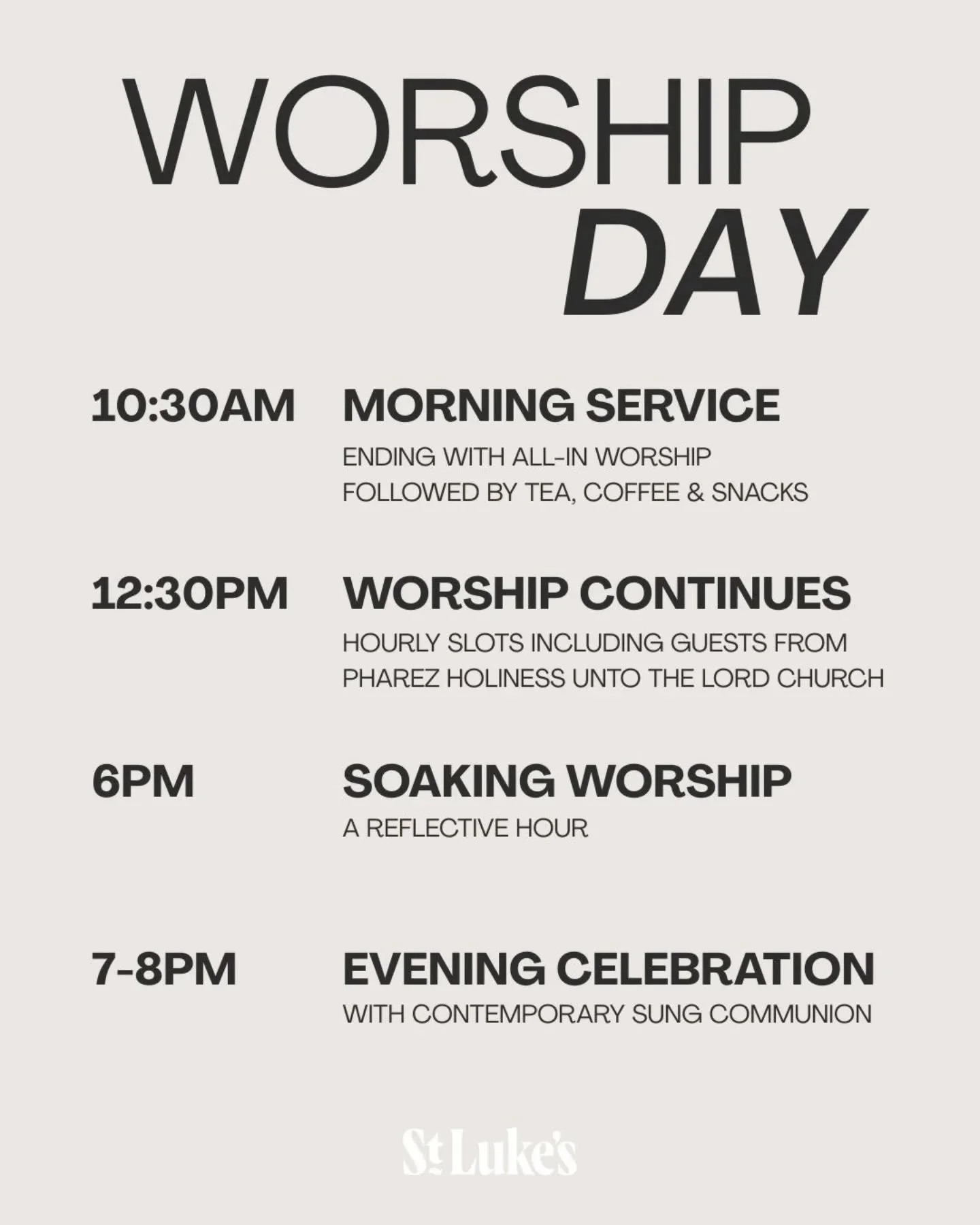 From our morning service at 10:30am to 8pm this Sunday, we'll be singing worship together - why not join us?