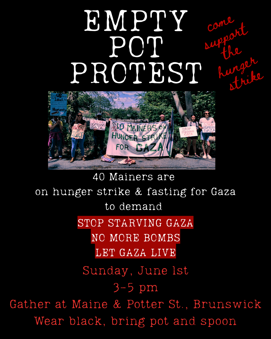 Empty Pot Protest — Maine Voices for Palestinian Rights