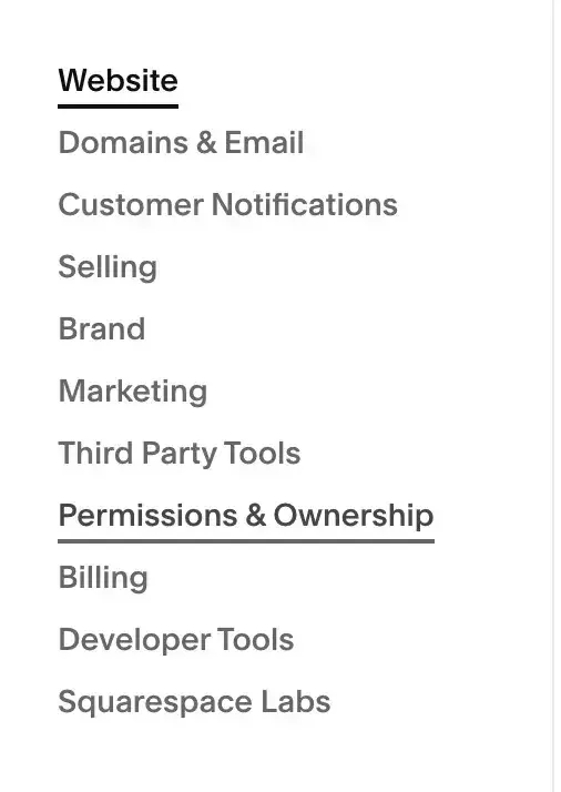 Permissions and Ownership Menu Item | Top Rated Squarespace Website Design in Bergen County NJ