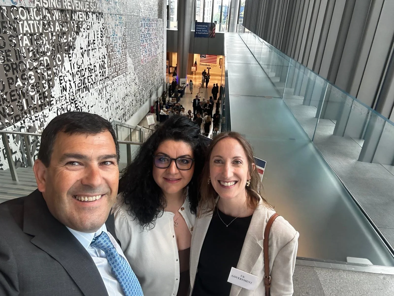 HallMark's Luis Castromil, Irma Iglesias and Teodora Petre at the U.S. Embassy event.