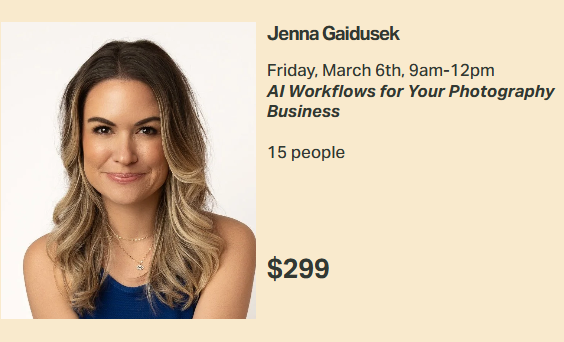 A+D PHOTO SUMMIT WORKSHOP: AI Workflows for Your Photography Business