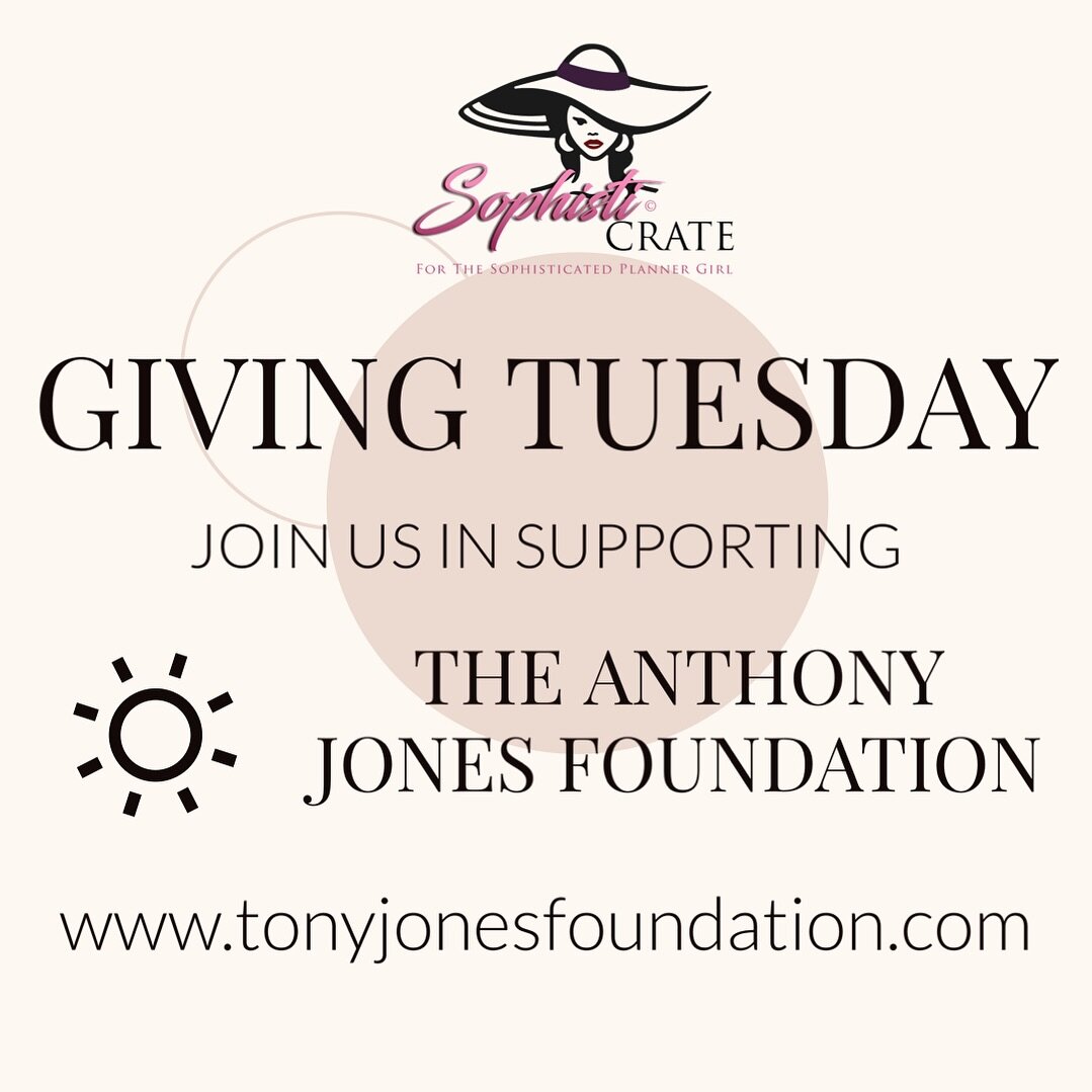 It&rsquo;s Giving Tuesday and a portion of all sales today go to benefit the Anthony Jones Foundation.

Shop on our website and enjoy 50% off your entire purchase or donate directly at www.tonyjonesfoundation.com. Your donation is tax deductible.

**