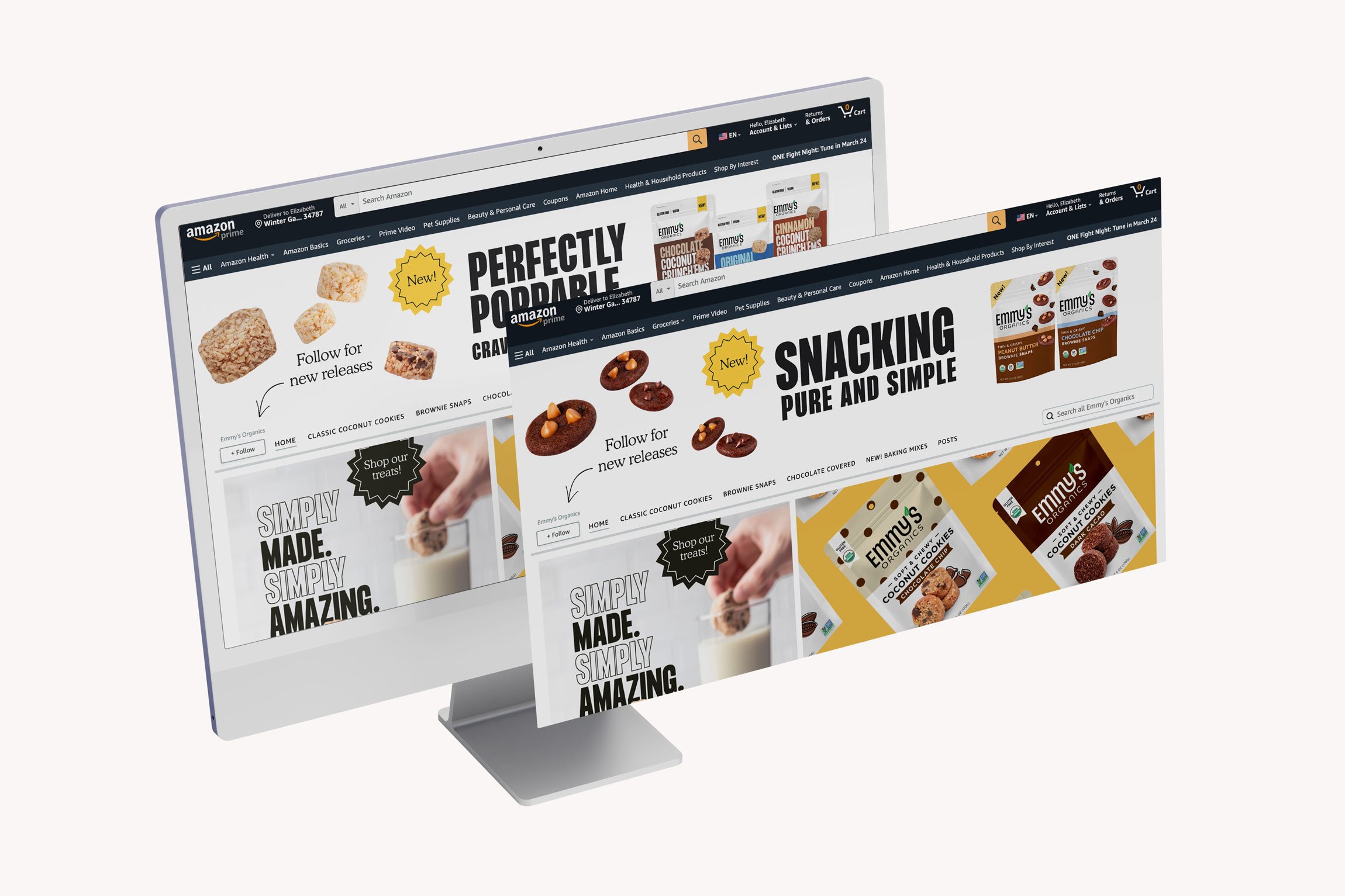 Ads & Amazon content for cookie brand — Elizabeth Halford Brand Consultant