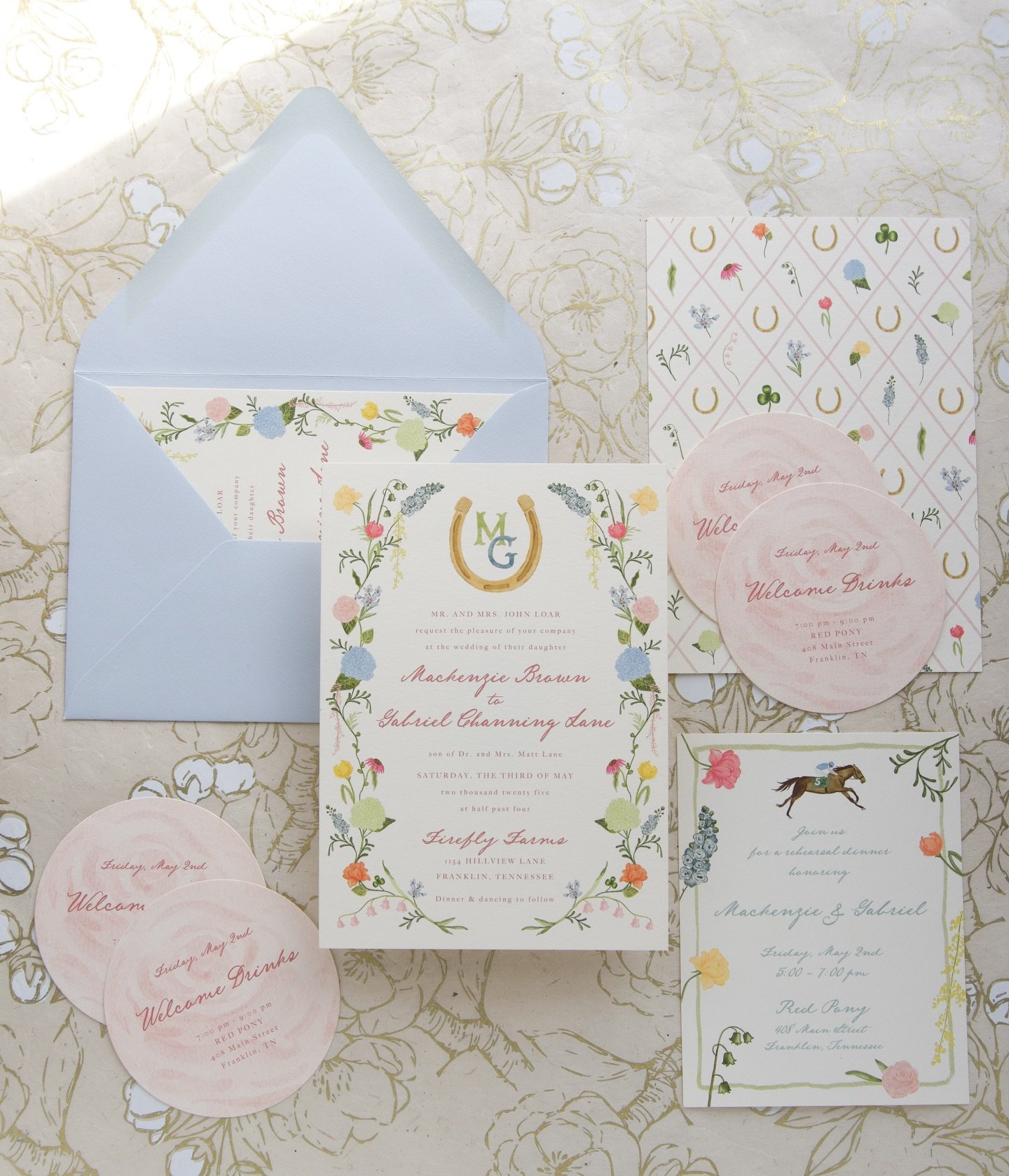 SO ready for spring and summer, for now I&rsquo;m looking back on warmer days and this gorgeous Derby Day watercolor suite for Mackenzie and Gabe 🪻