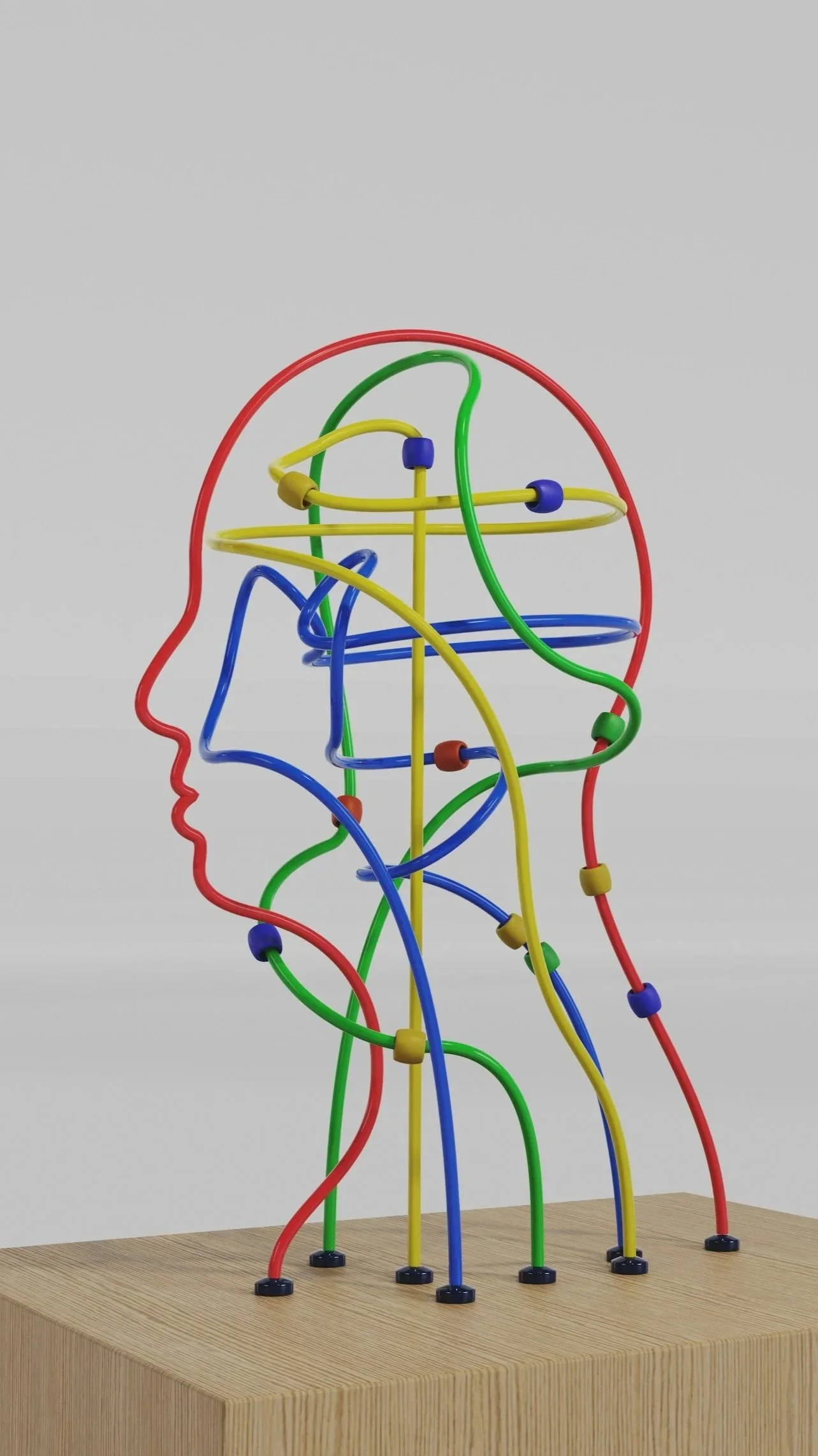 A young woman with pink hair sitting on a sofa with her legs pulled up, leaning forward with her hand covering her face, appearing upset. An older woman, possibly a therapist or counselor, sitting beside her with one hand on her shoulder and the othe