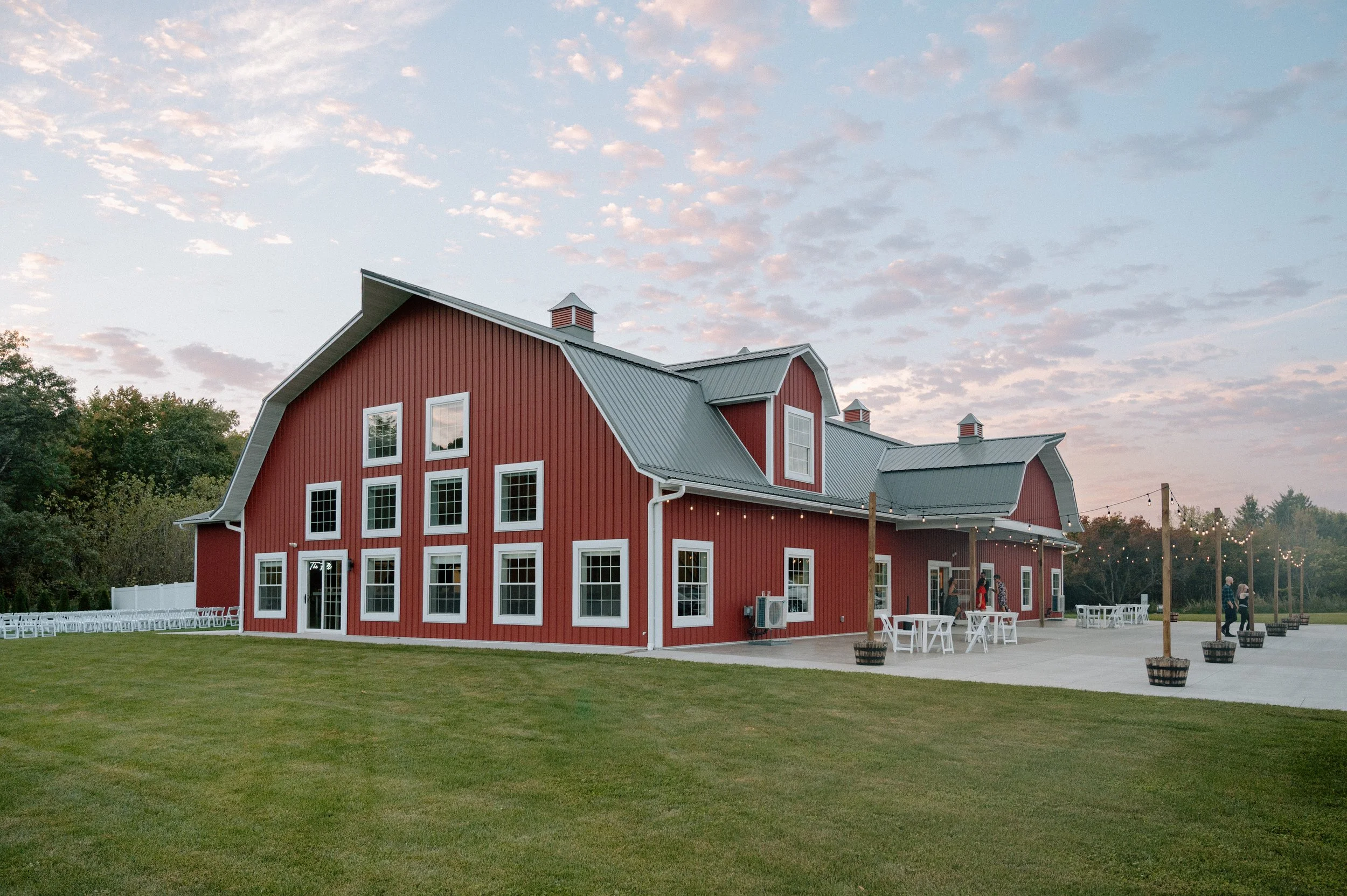 The Falls Weddings & Events in St. Croix Falls, Wisconsin event space at sunset