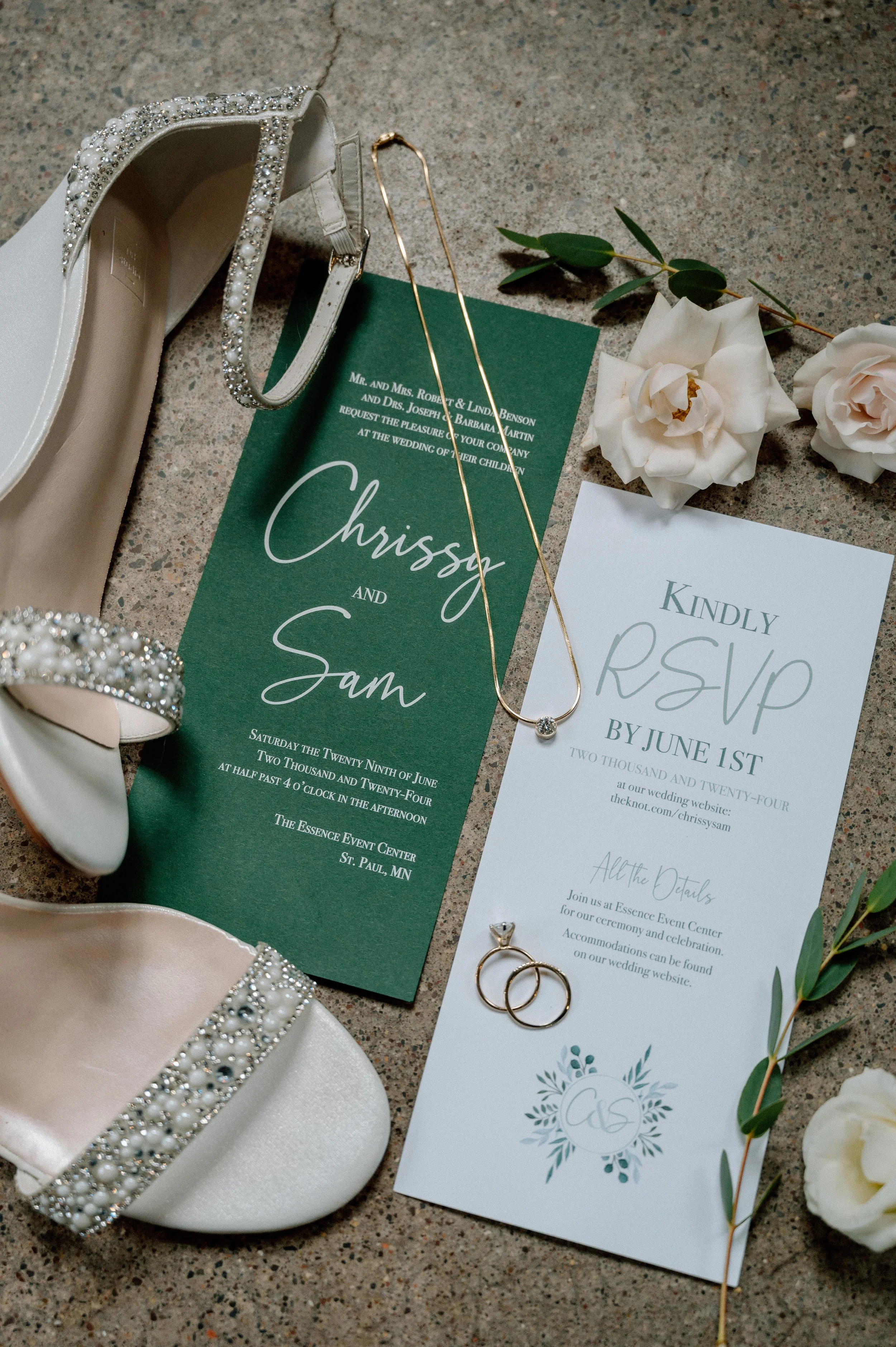 St. Paul wedding venue The Essence Event Center flatlay detail photo