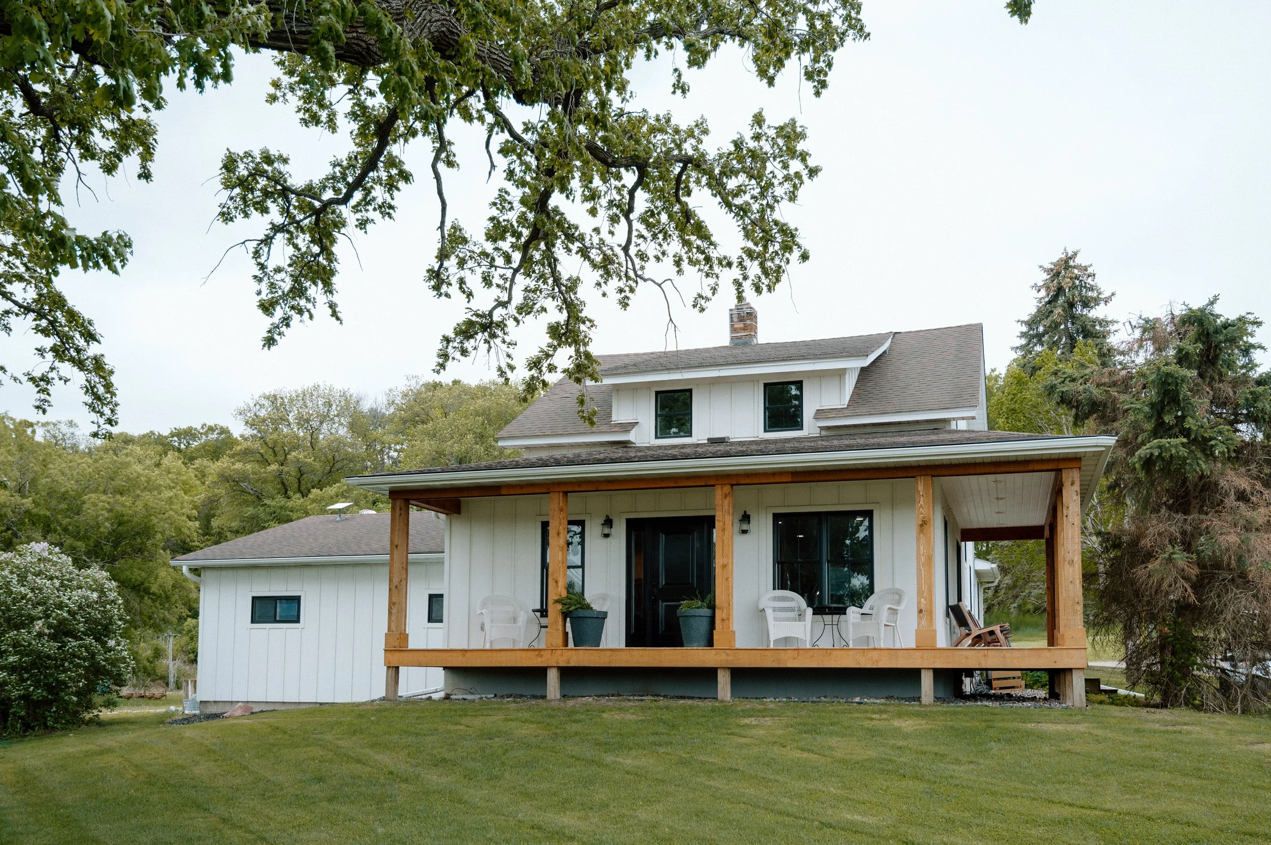 The main house at Genesis Ranch, a modern farmhouse vibe