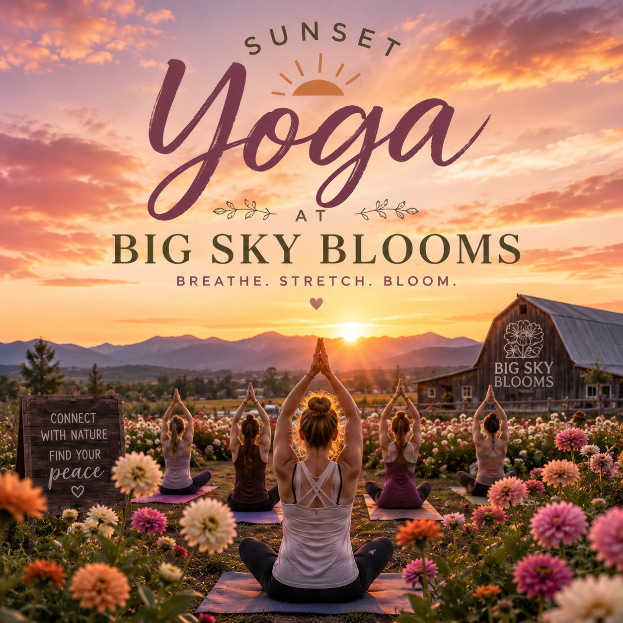 Sunset Yoga @ Big Sky Blooms