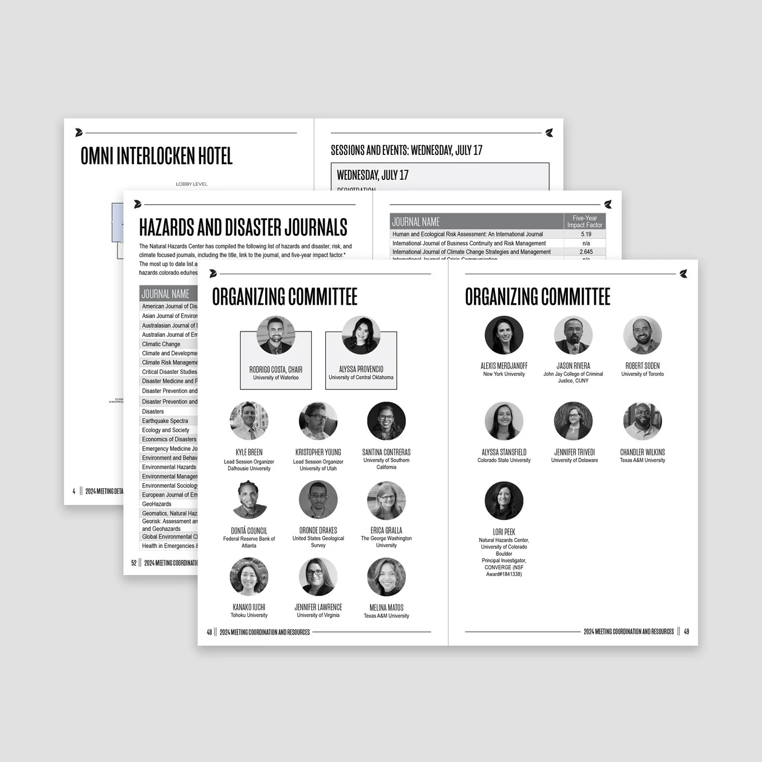 Graphic Design Printed Program Internal Pages