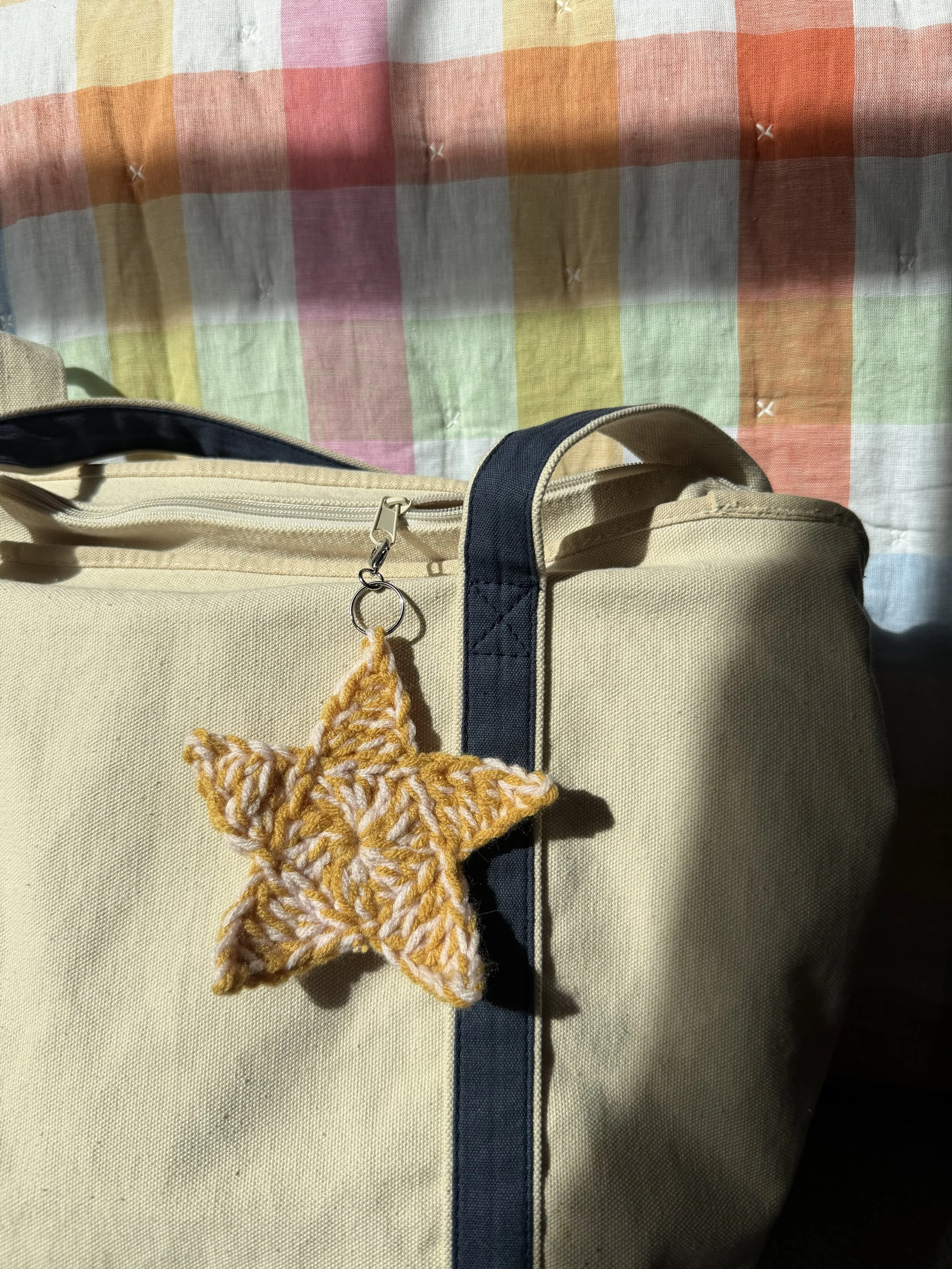 crochet star key chain