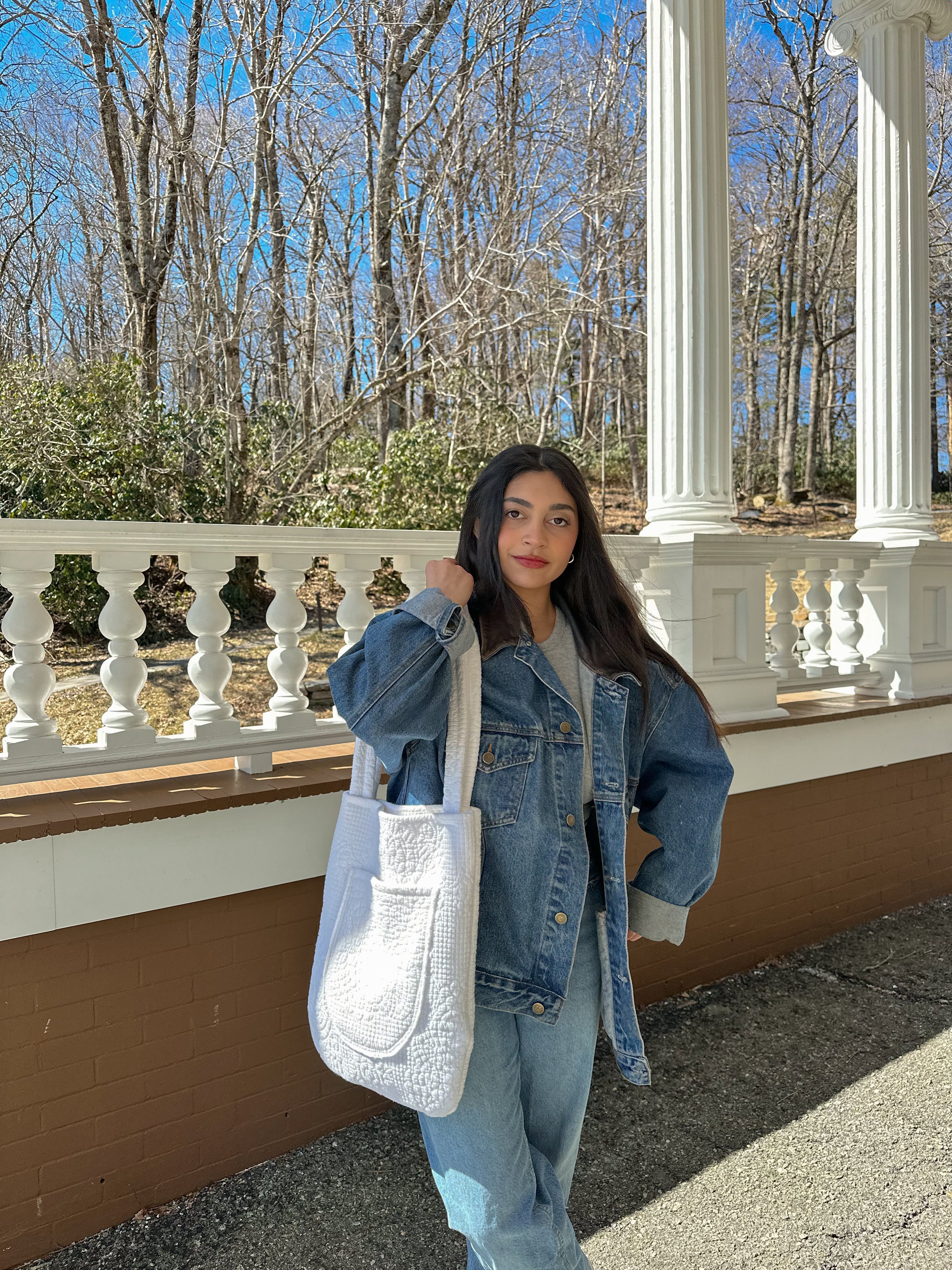 White Quilted Tote