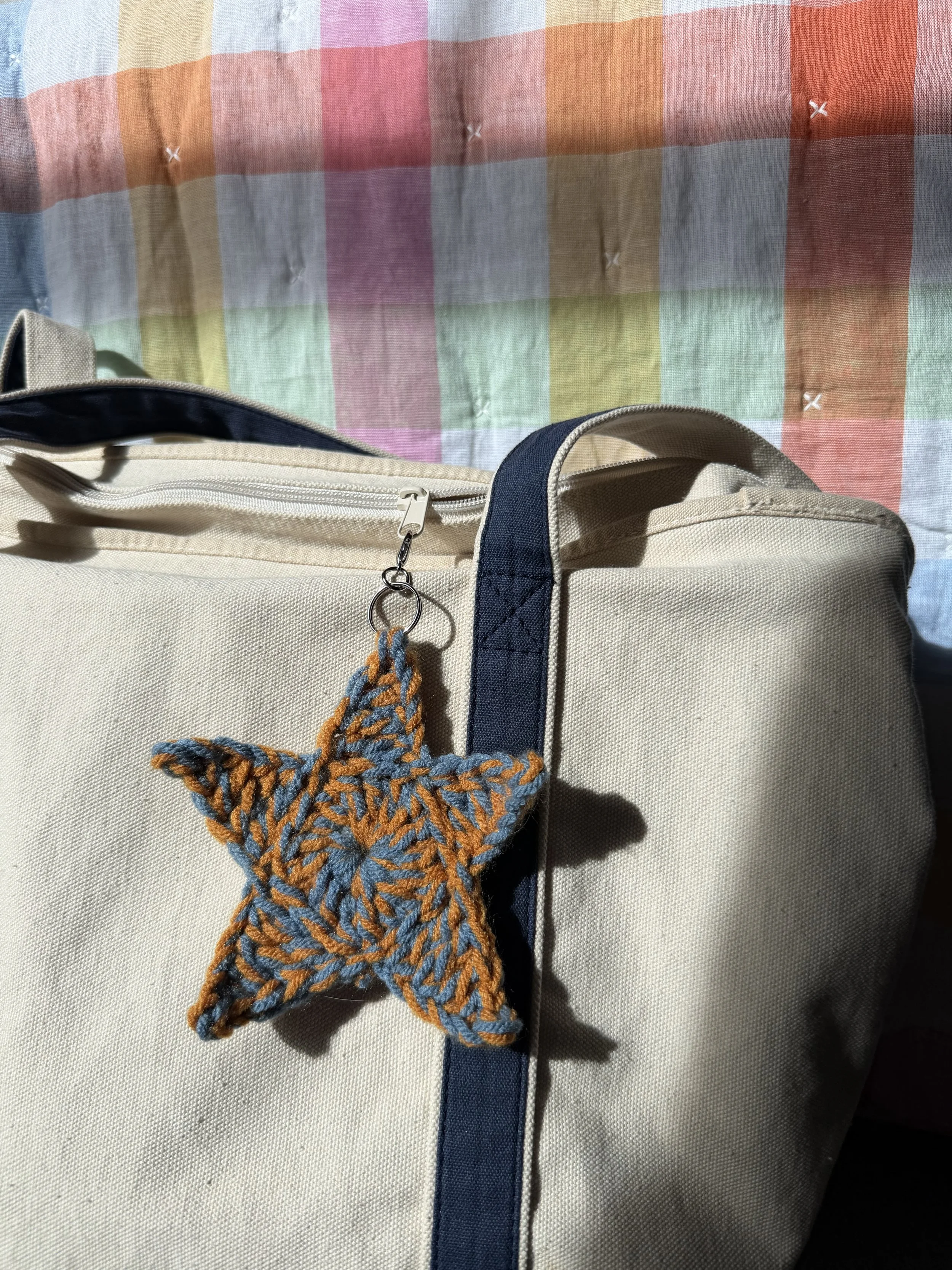 crochet star key chain