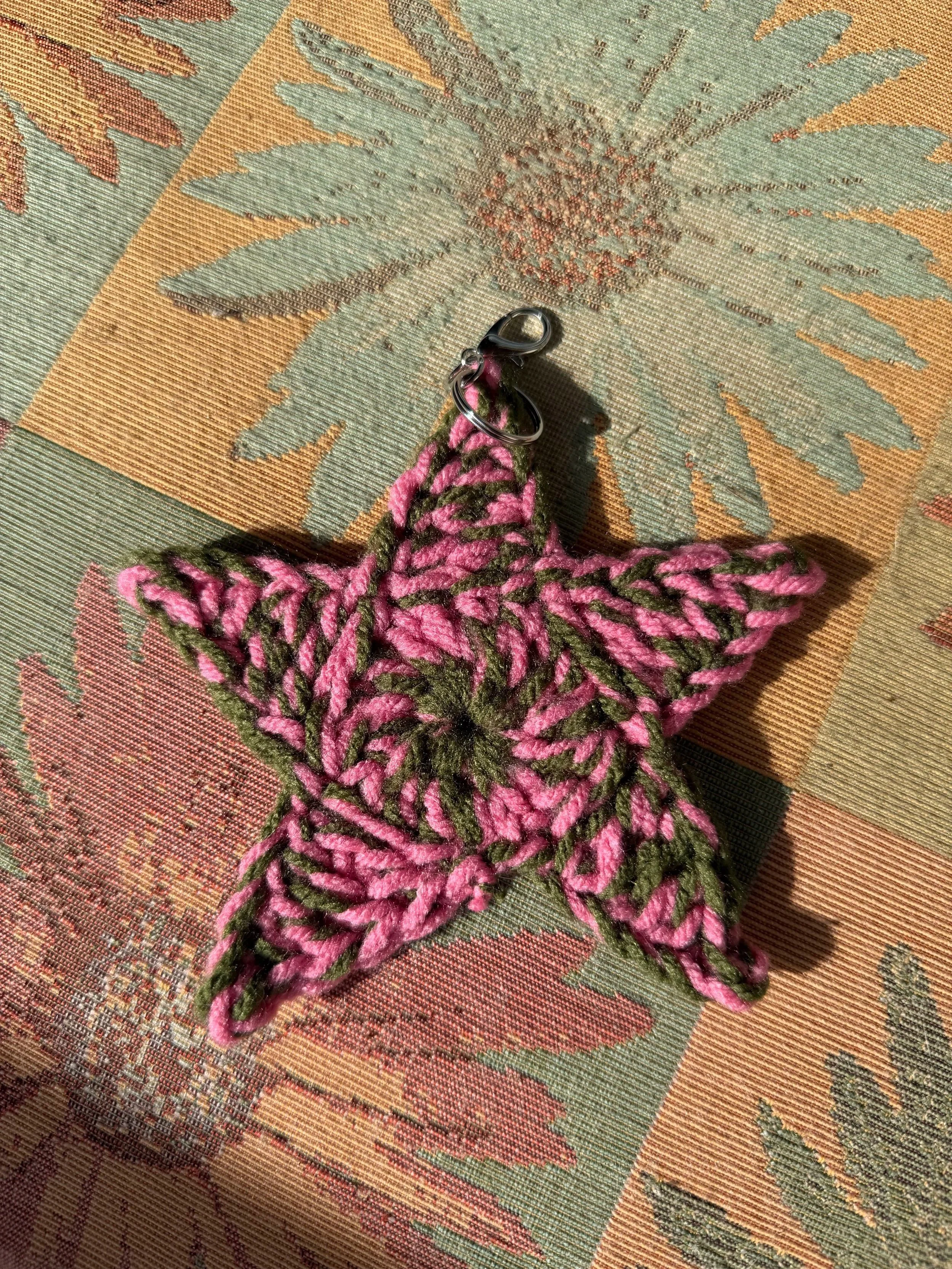 crochet star key chain